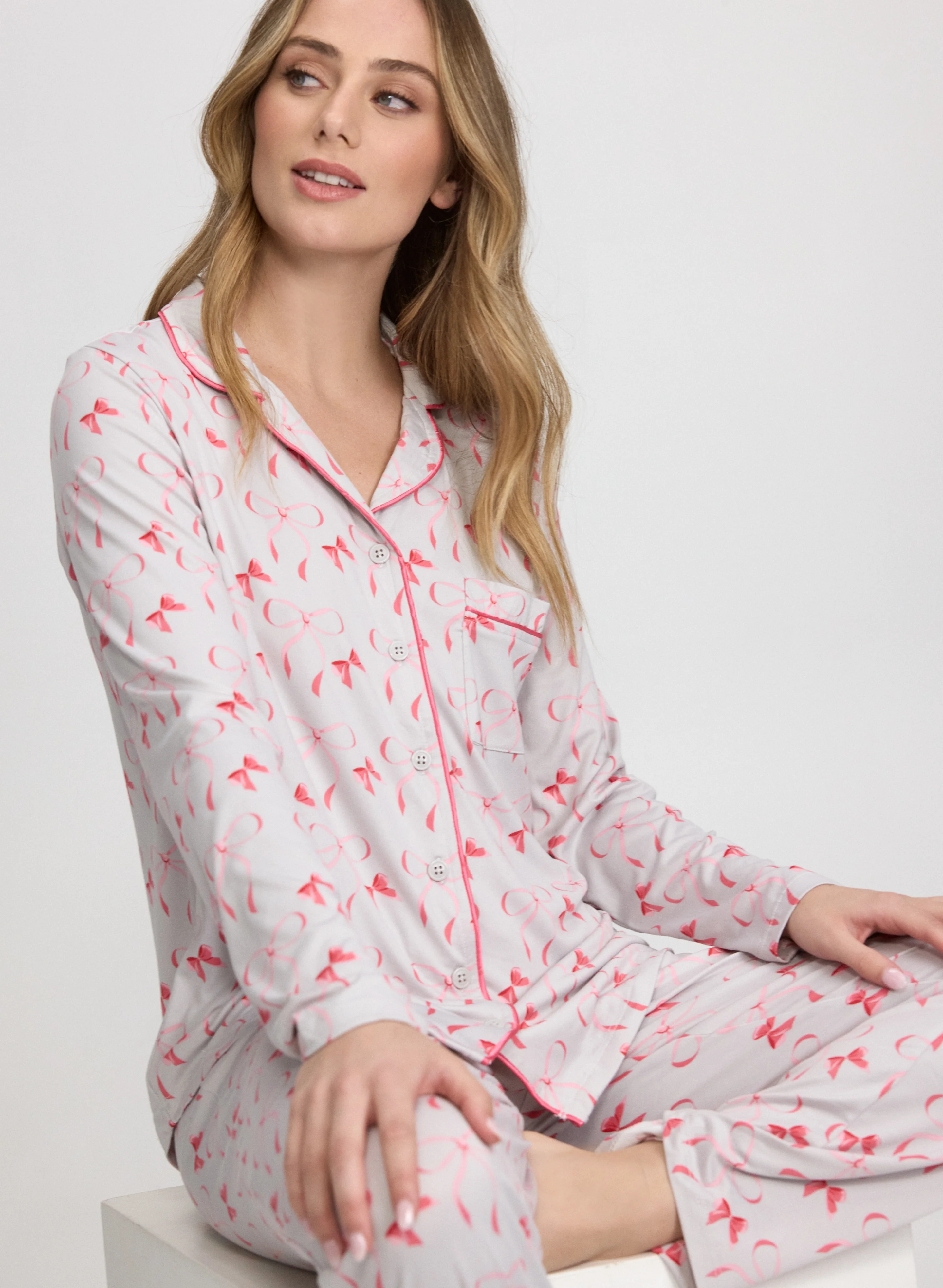 Bow Print Pyjama Set - Image 2