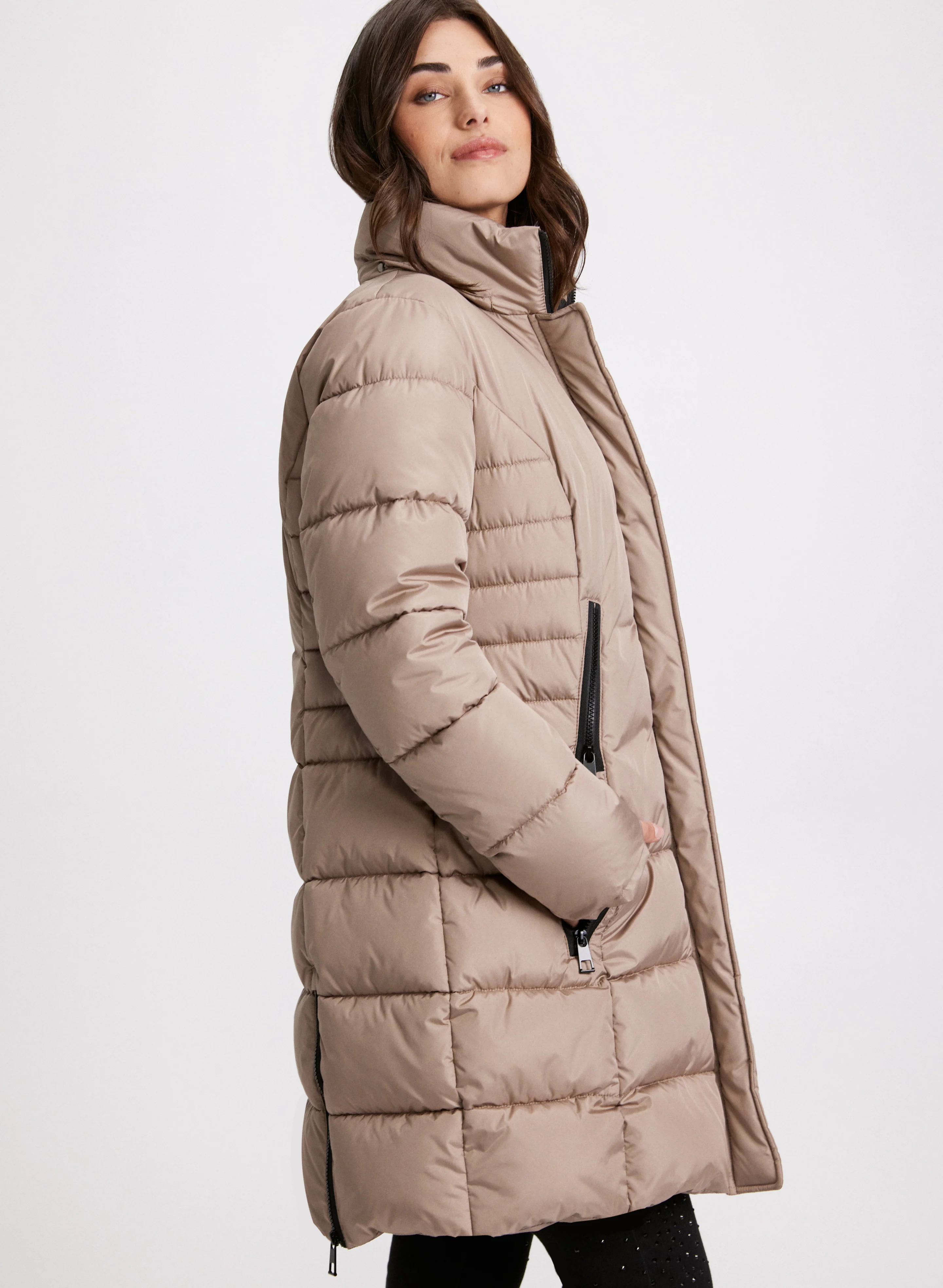 Box Quilt Puffer Coat - Image 3