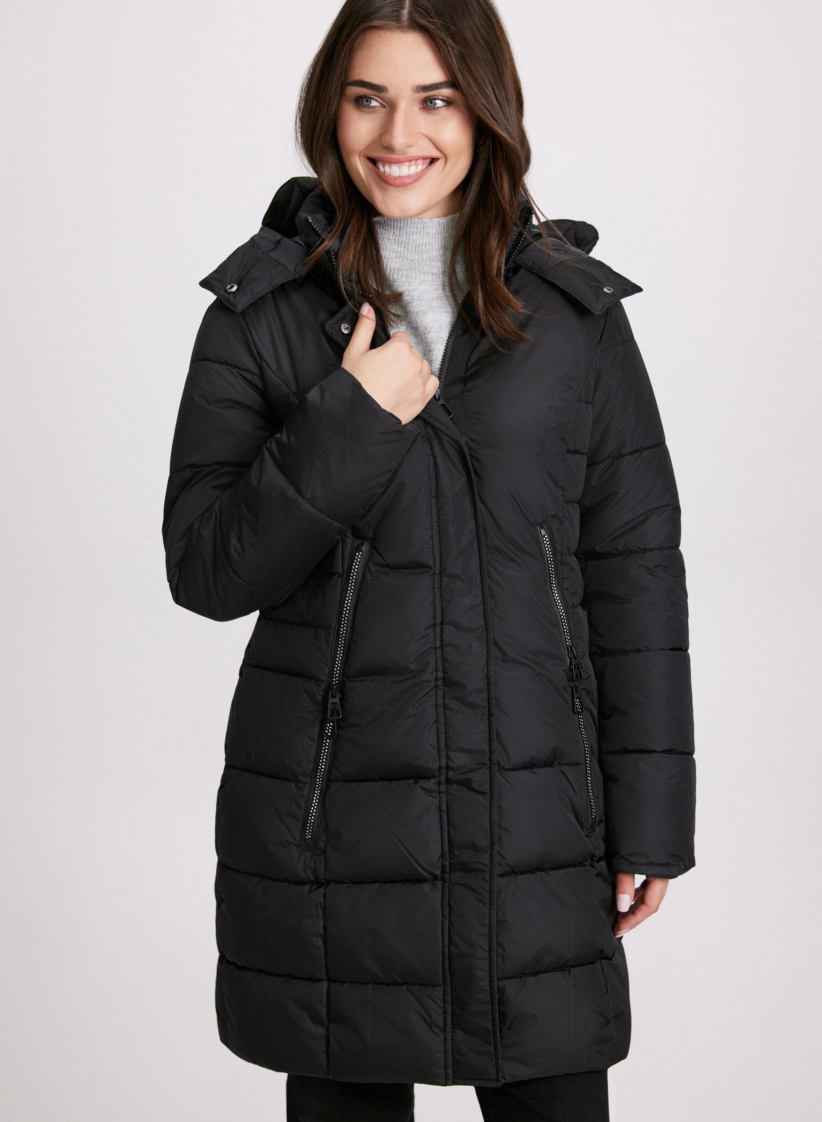 Box Quilt Puffer Coat