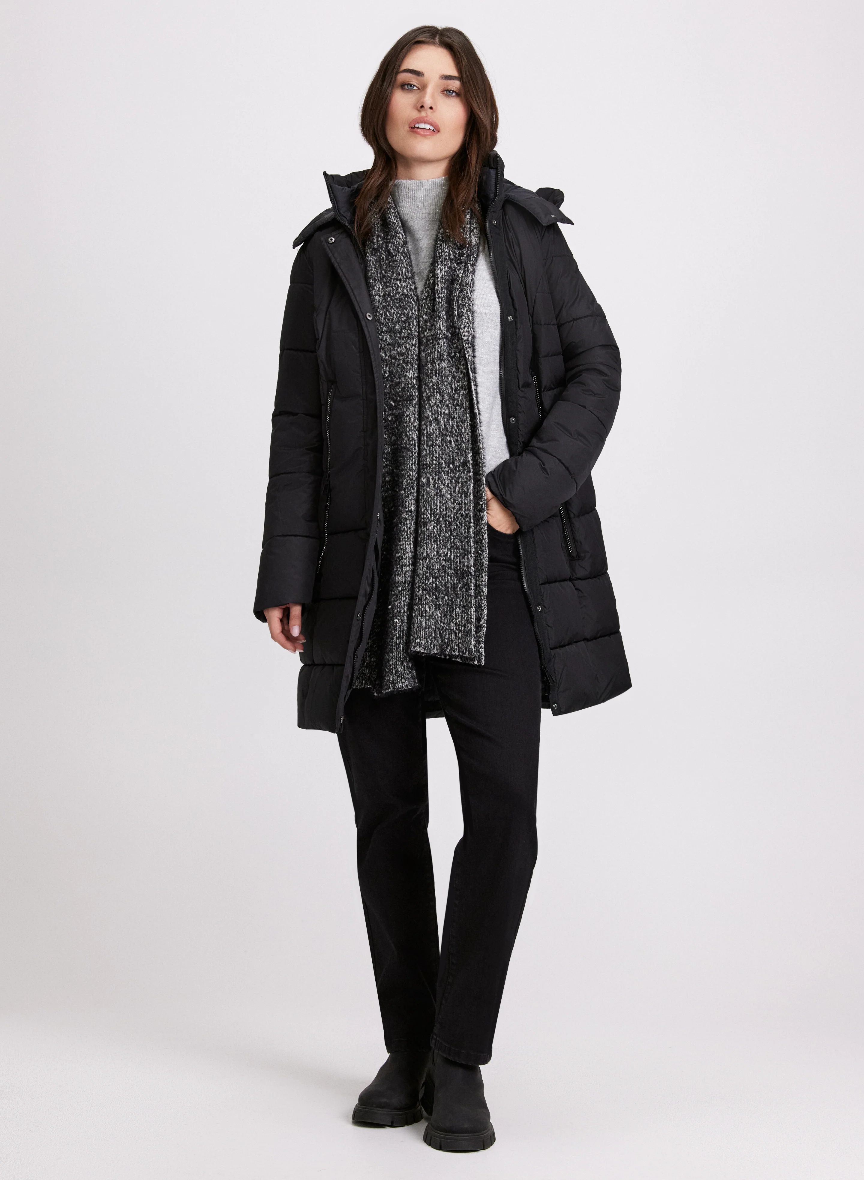 Box Quilt Puffer Coat - Image 3