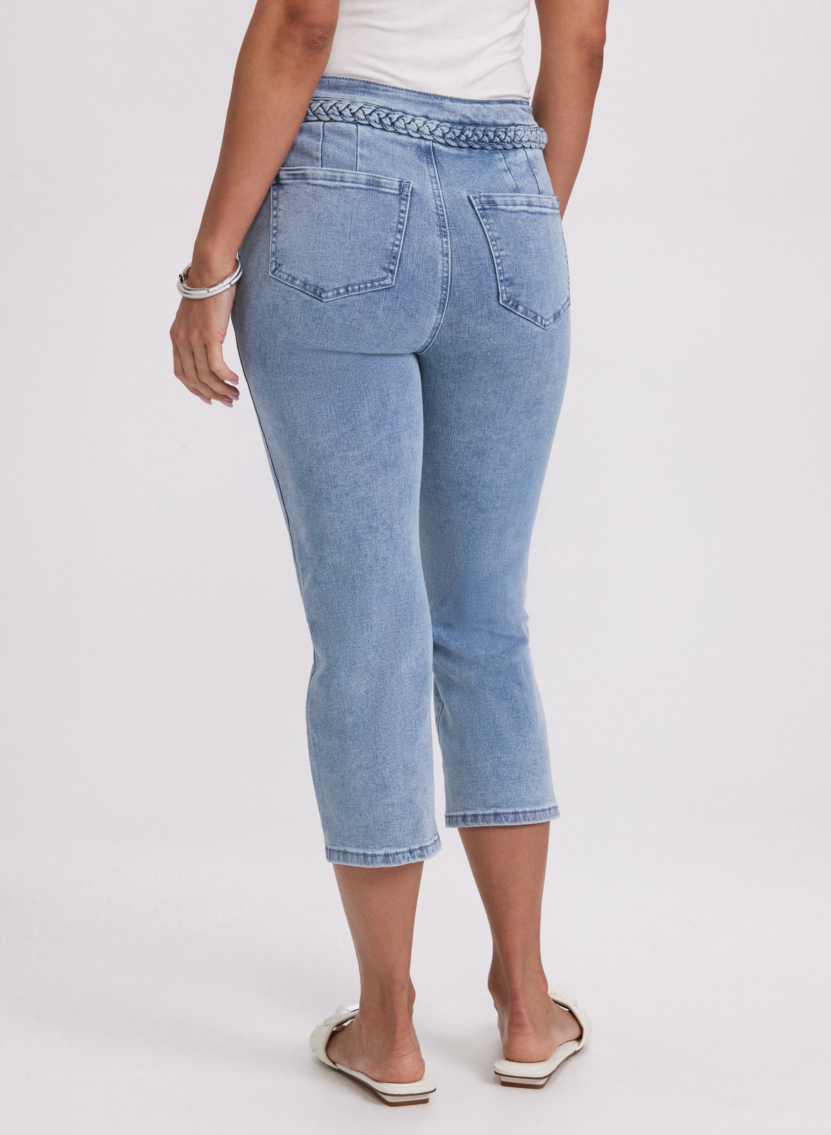 Braided Trim Denim Capris - Image 4