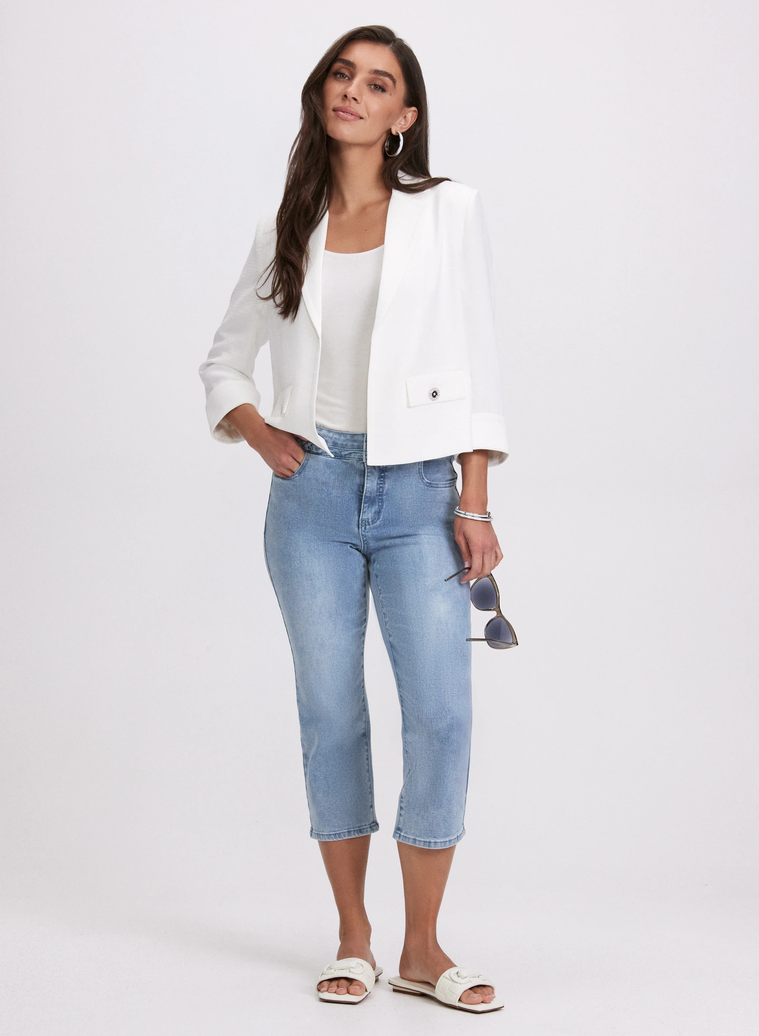 Braided Trim Denim Capris - Image 5