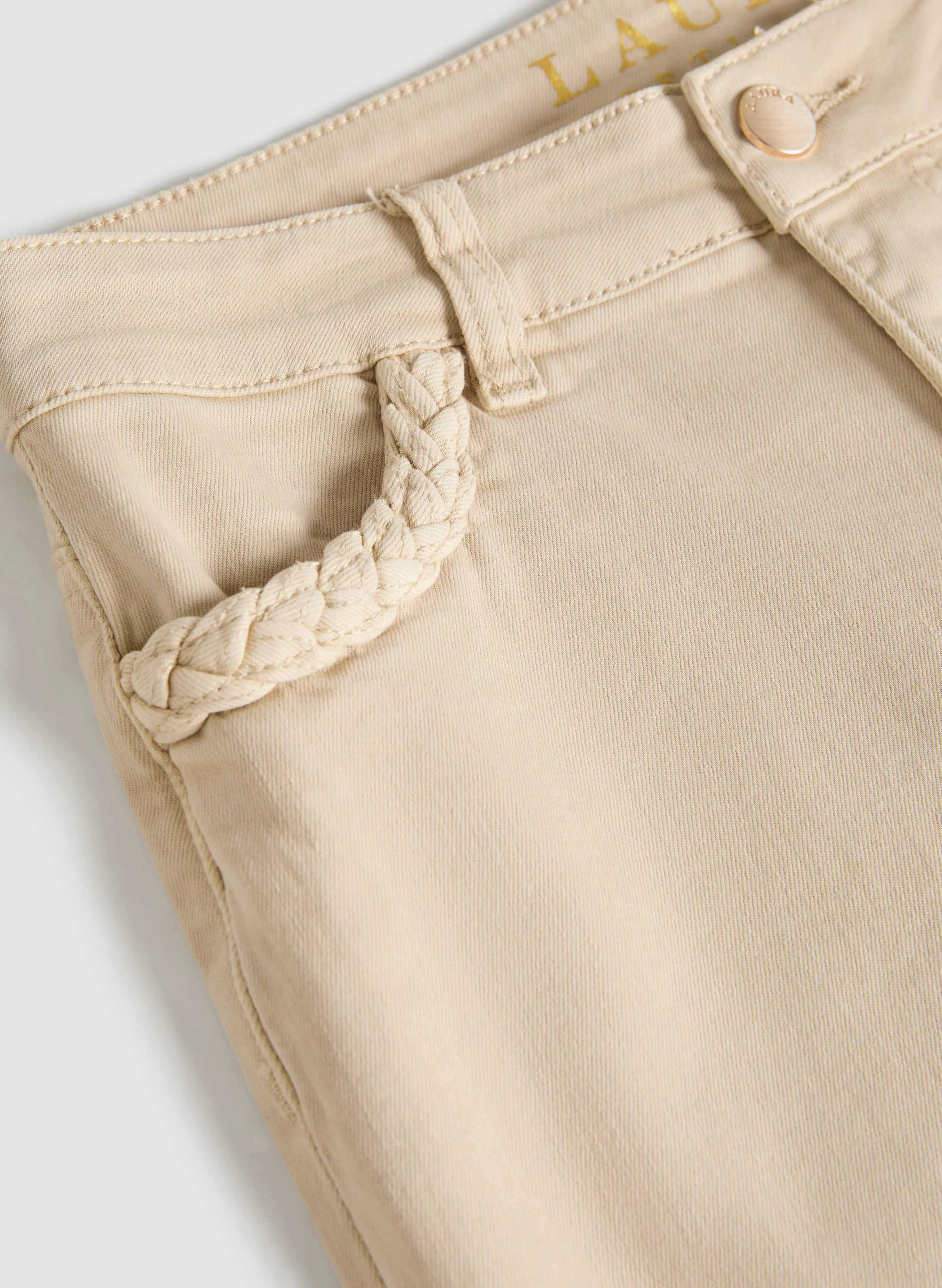 Braided Trim Denim Capris - Image 4