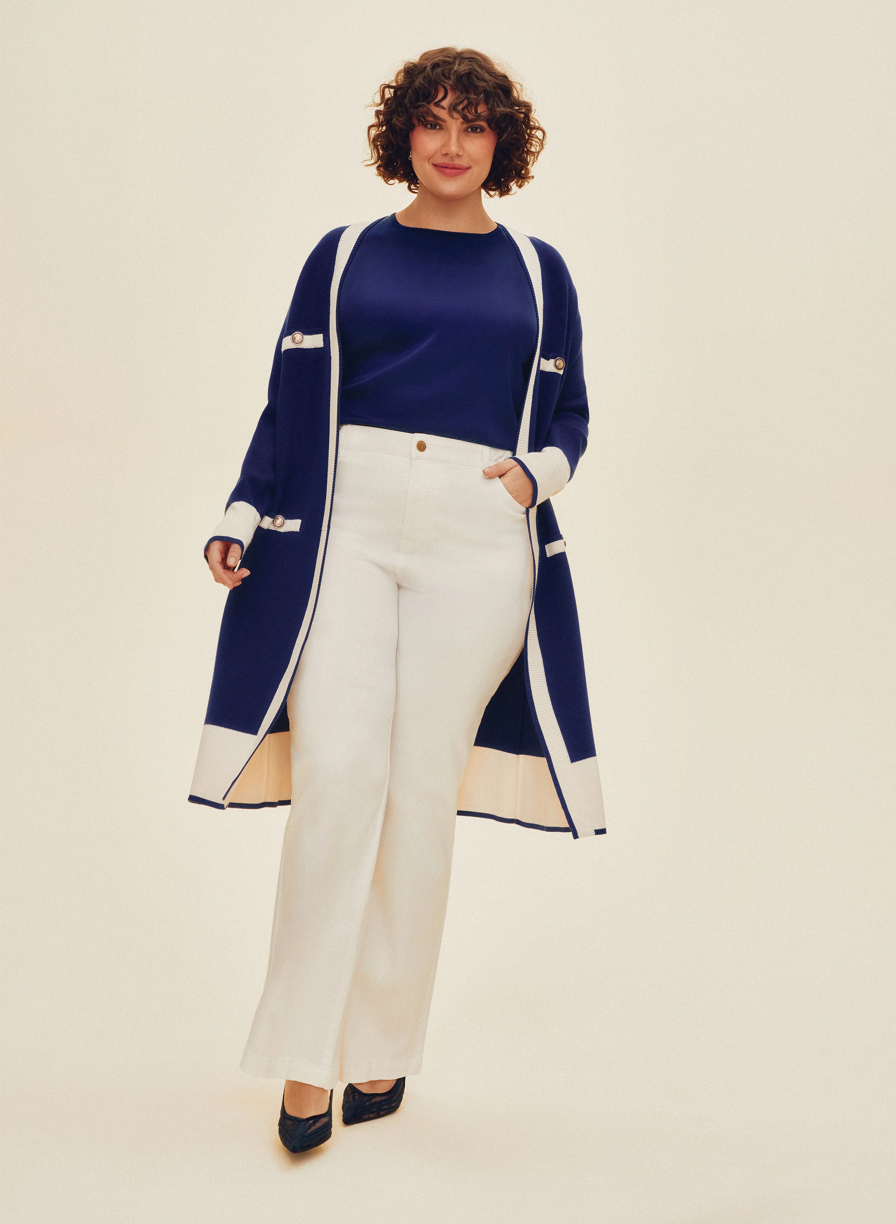 Braided Waist Trim Wide-Leg Jeans - Image 3
