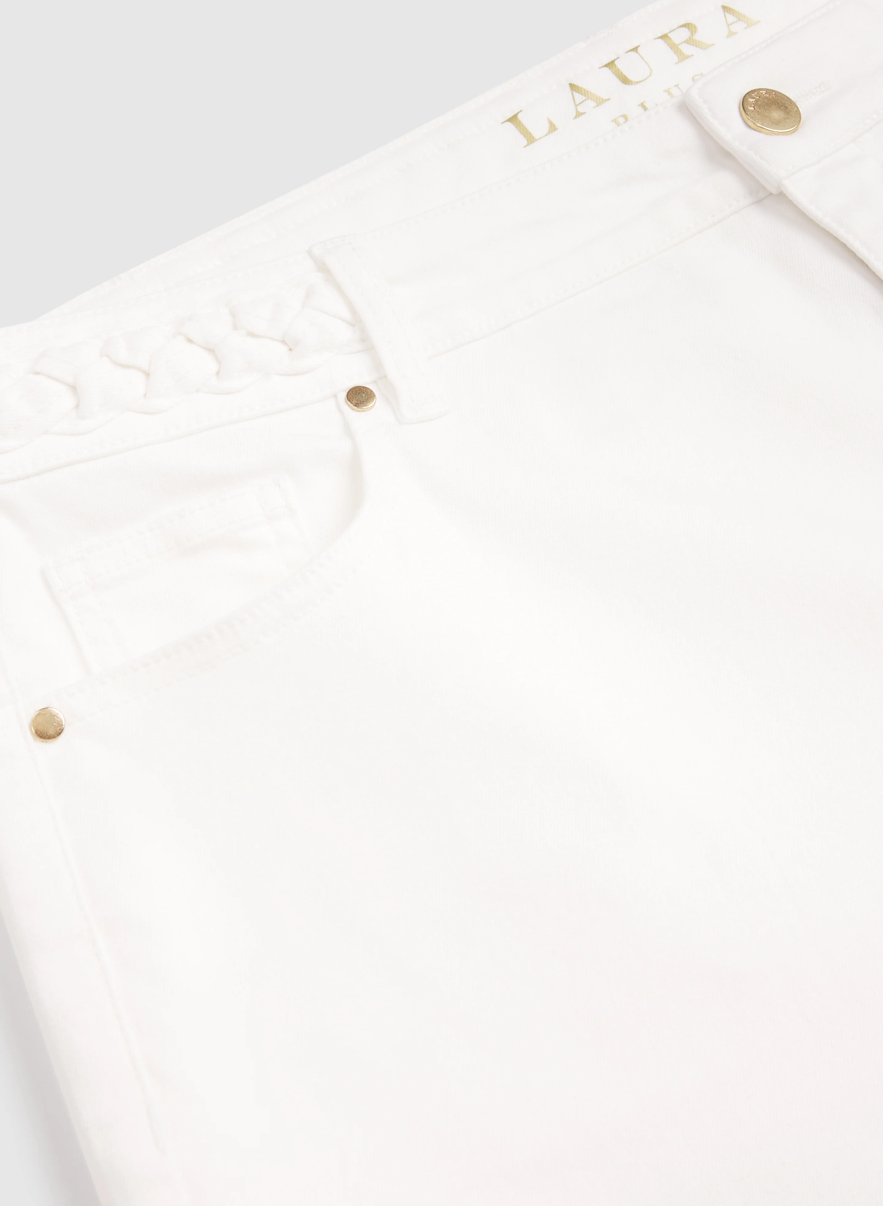 Braided Waist Trim Wide-Leg Jeans - Image 8