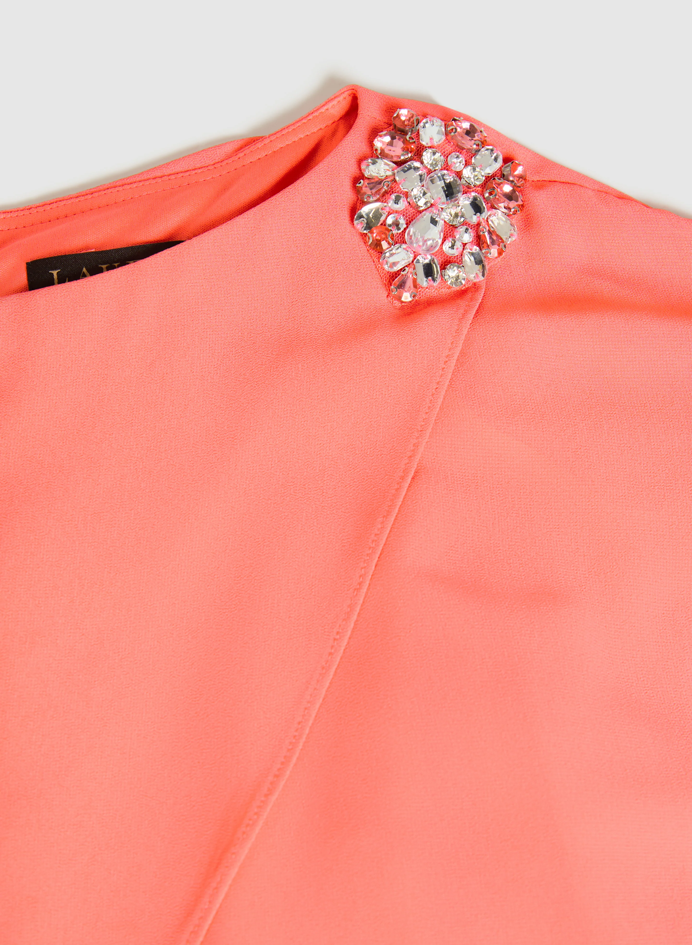 Brooch Embellished Capelet Dress - Image 7