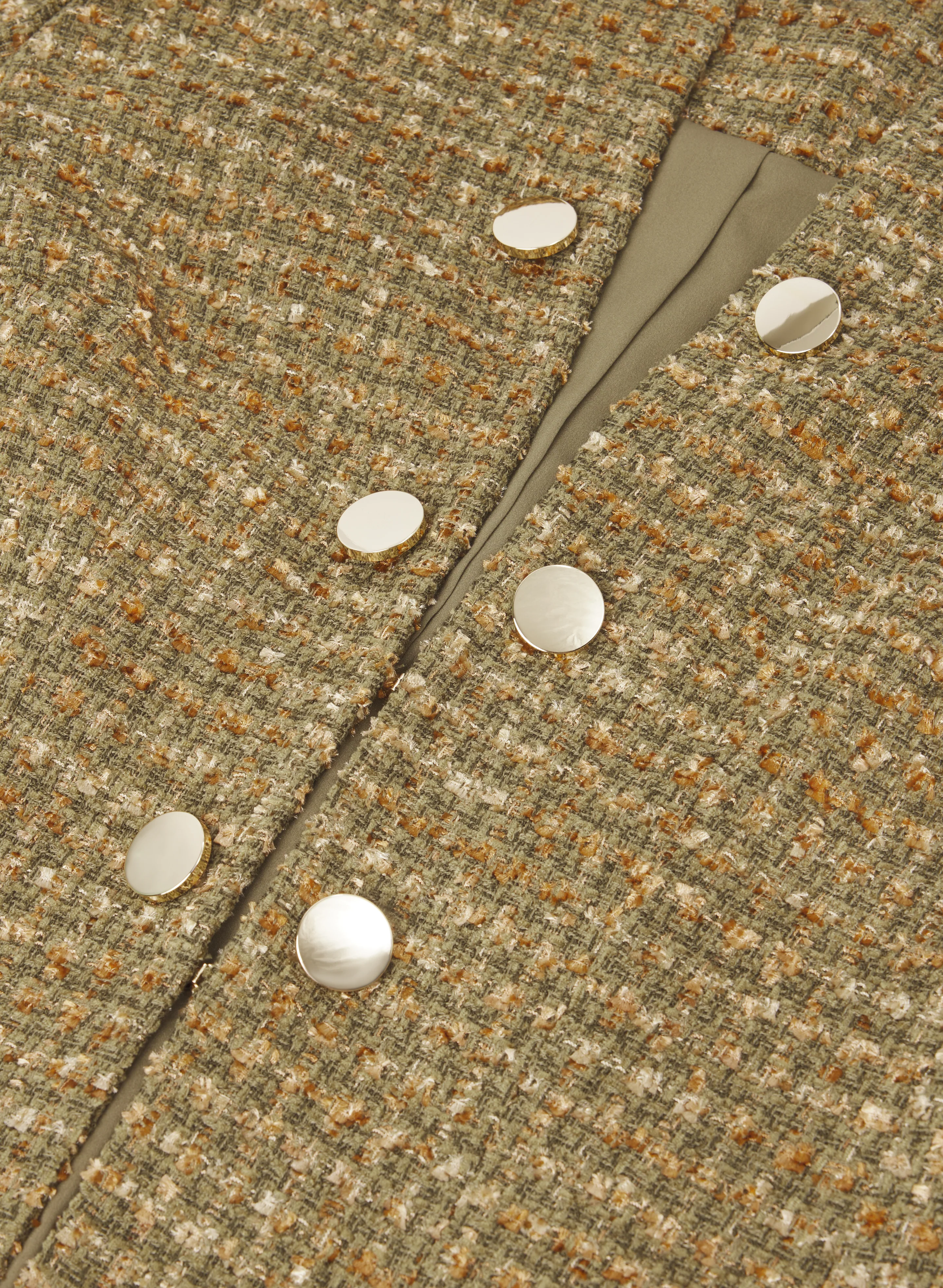 Button Detail Bouclé Jacket - Image 7