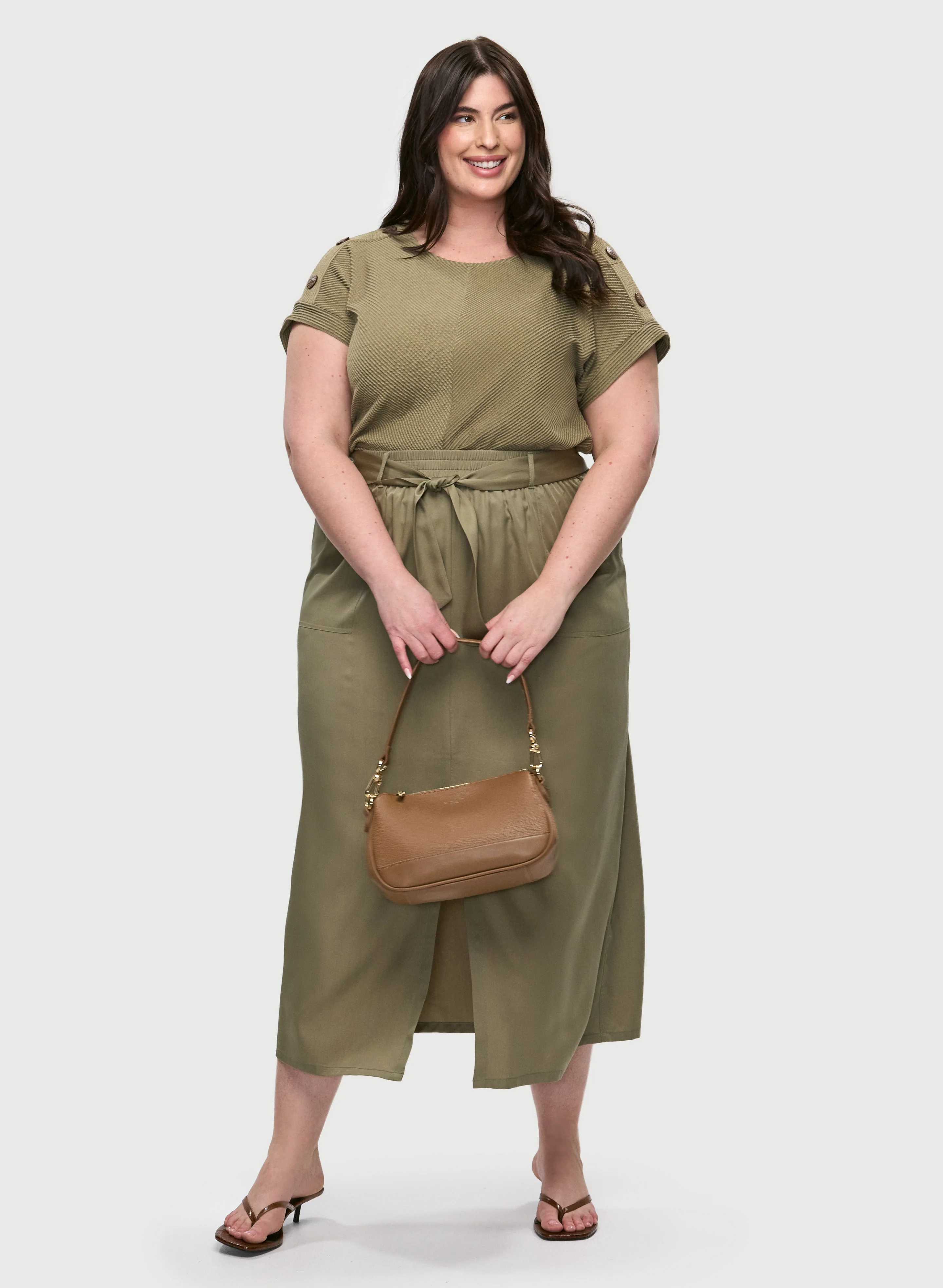 Button Detail Cap-Sleeve Top - Image 3