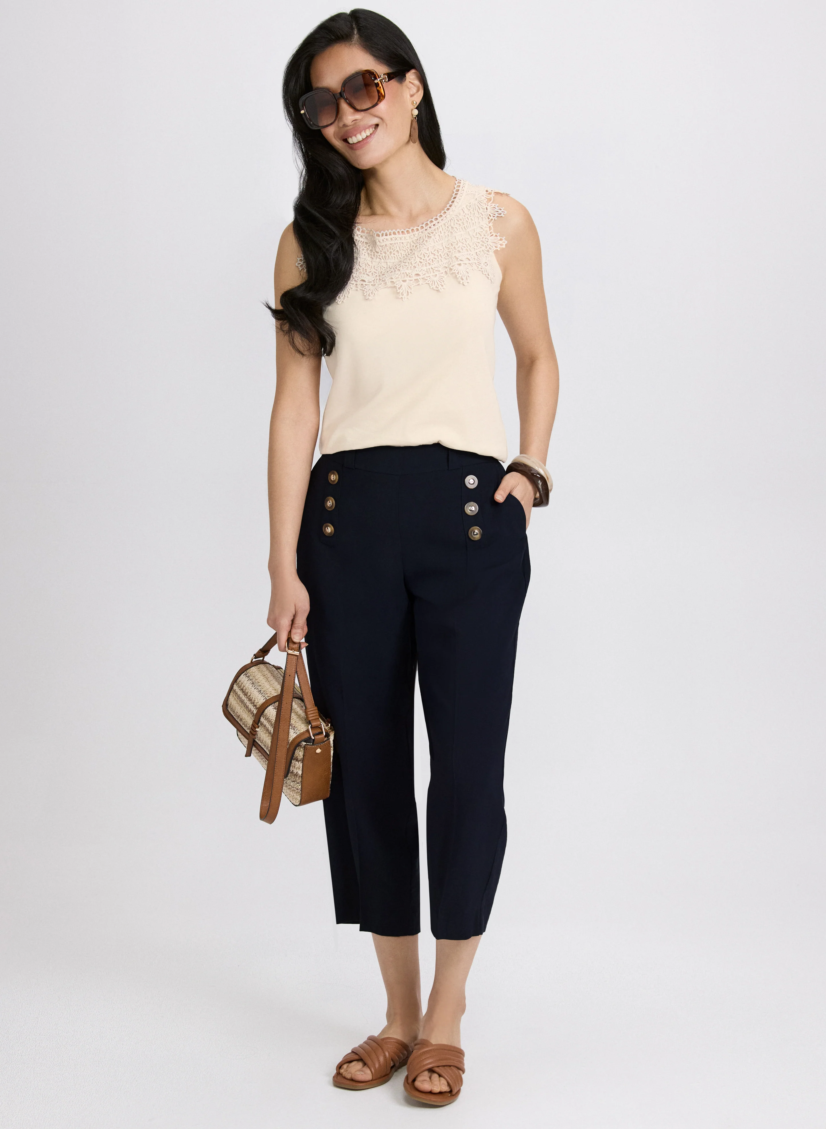 Button Detail Capris - Image 3