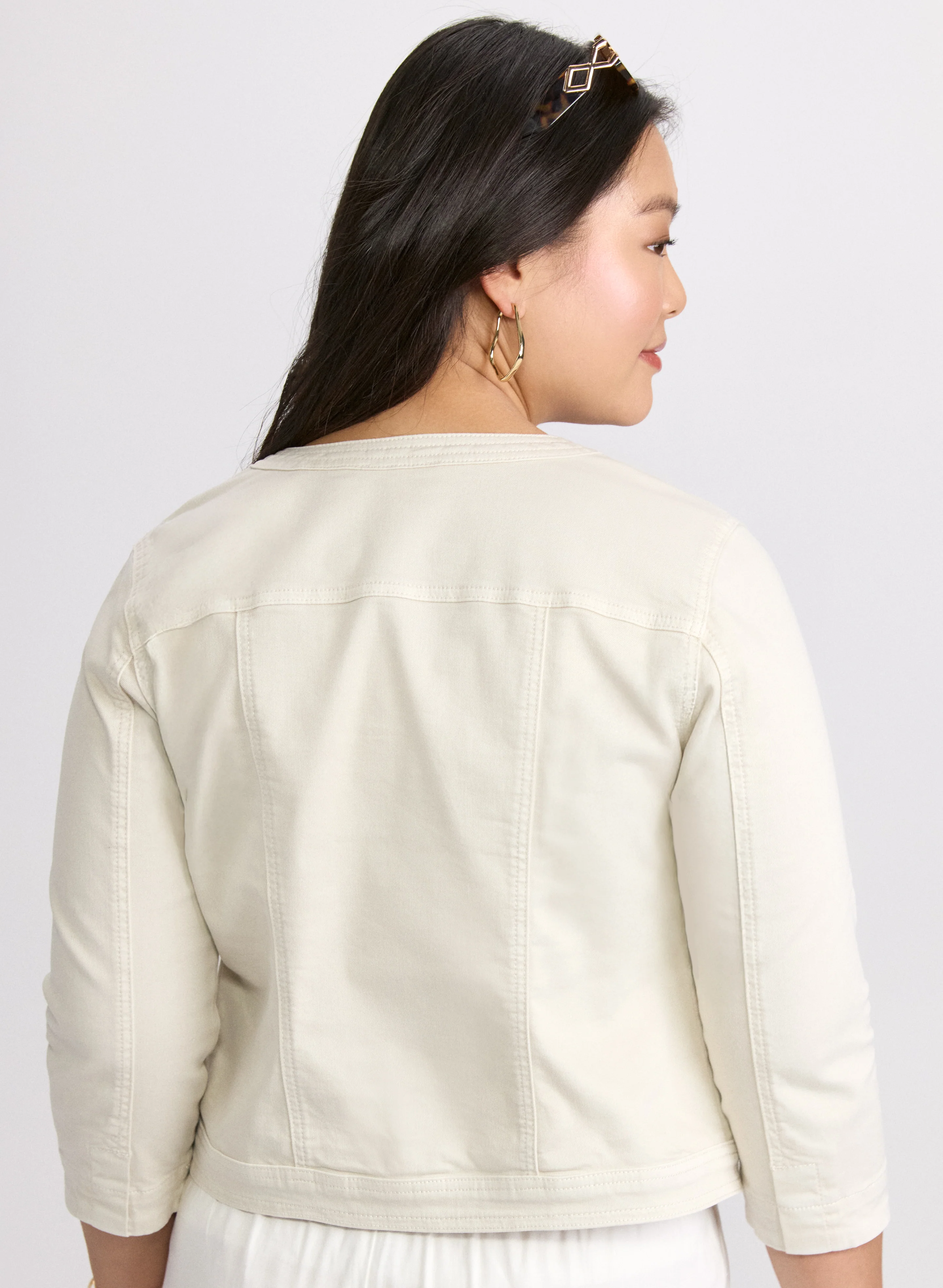 Button Detail Denim Jacket - Image 4