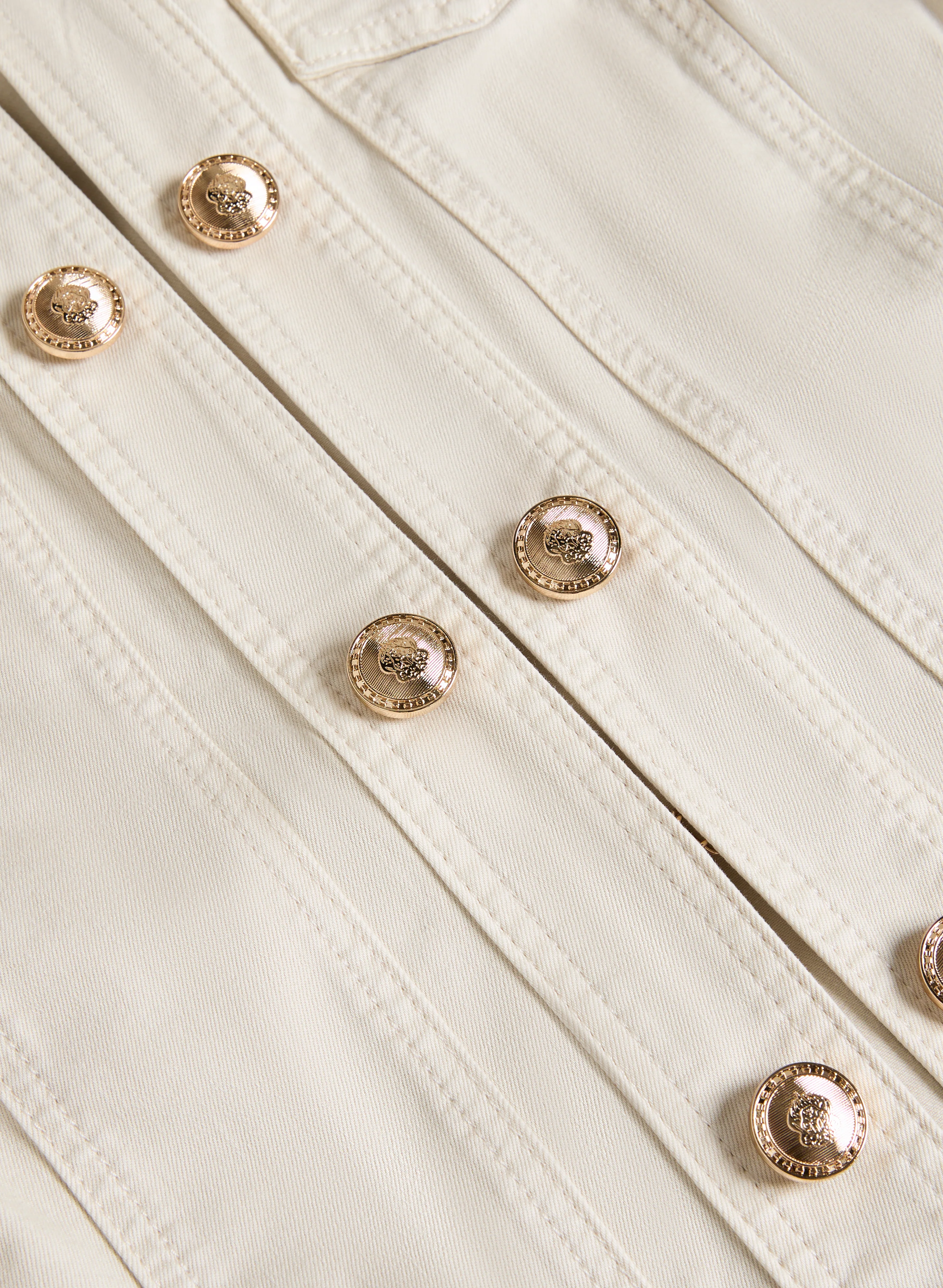 Button Detail Denim Jacket - Image 7