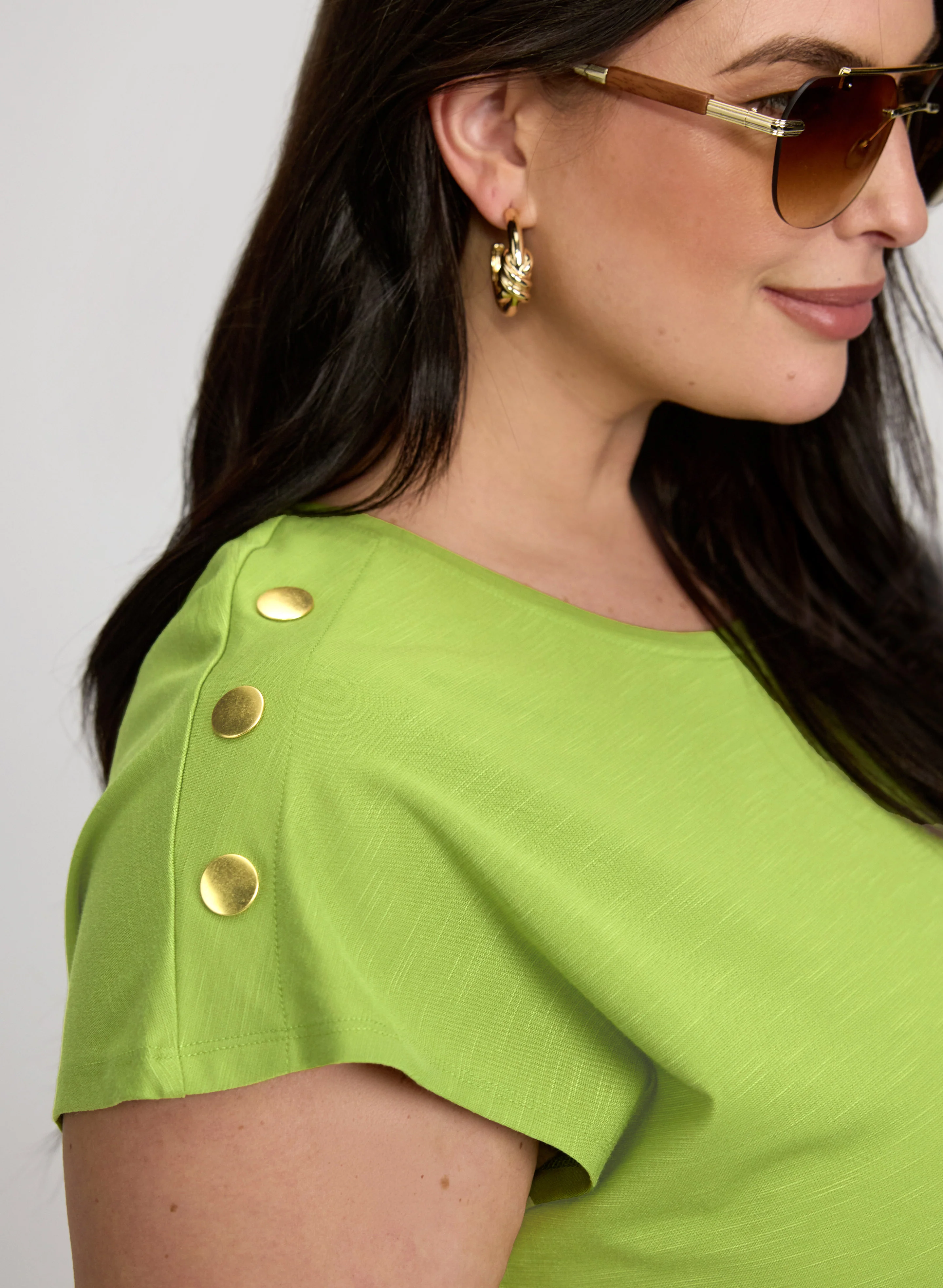 Button Detail T-Shirt - Image 2