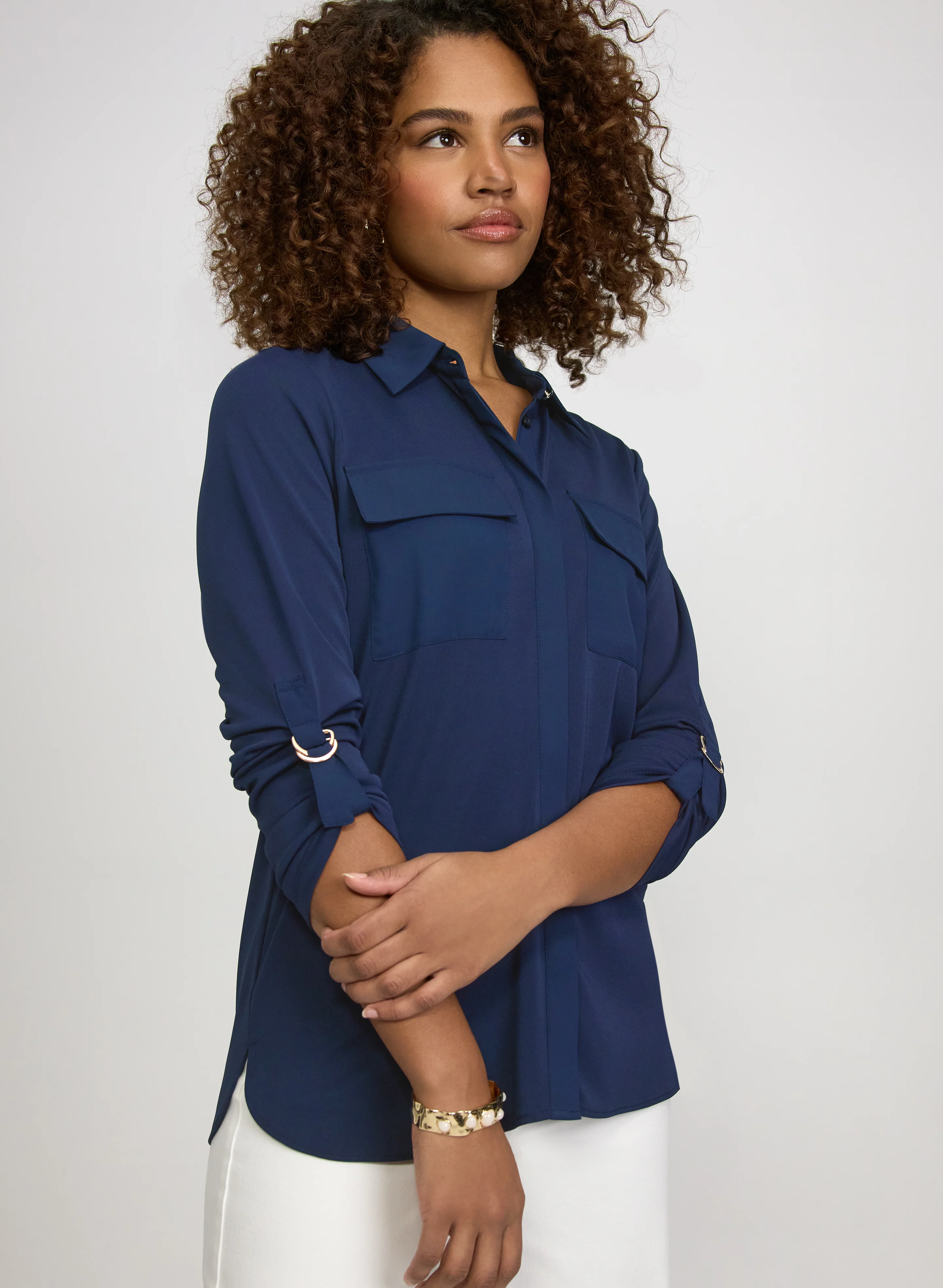 Button-Down Jersey Top - Image 2