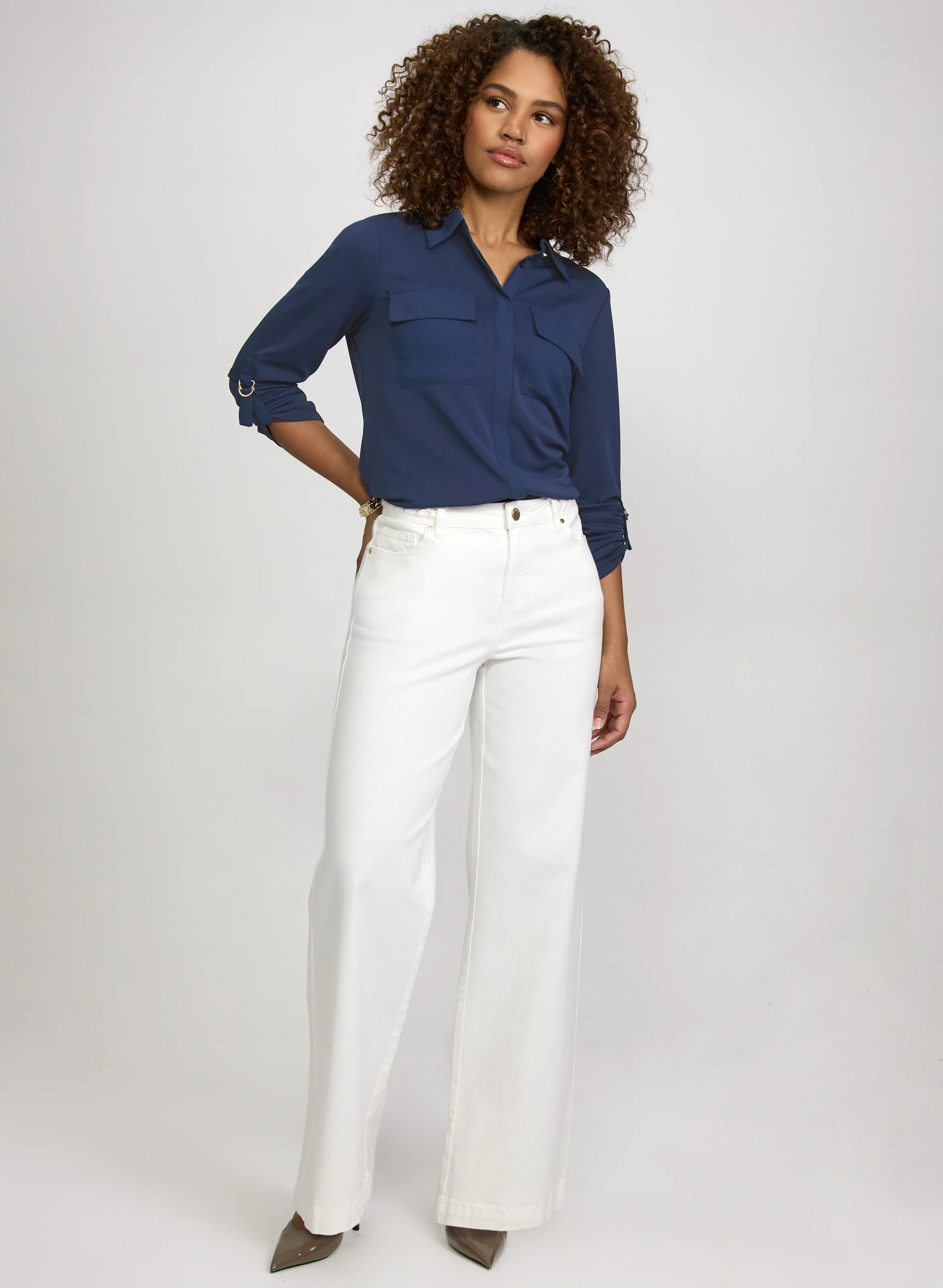 Button-Down Jersey Top - Image 3