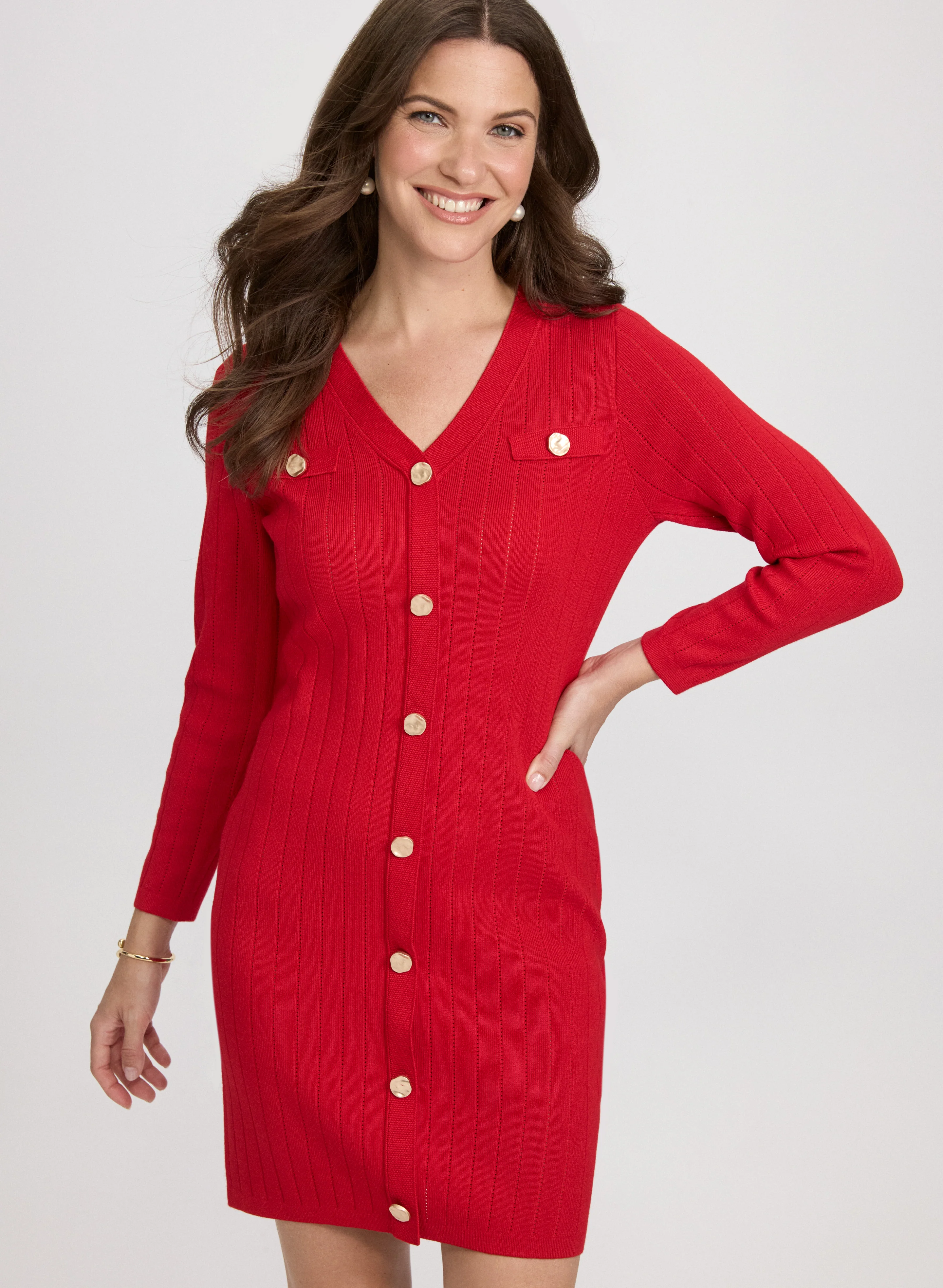 Button-Down Sweater Dress - Image 4