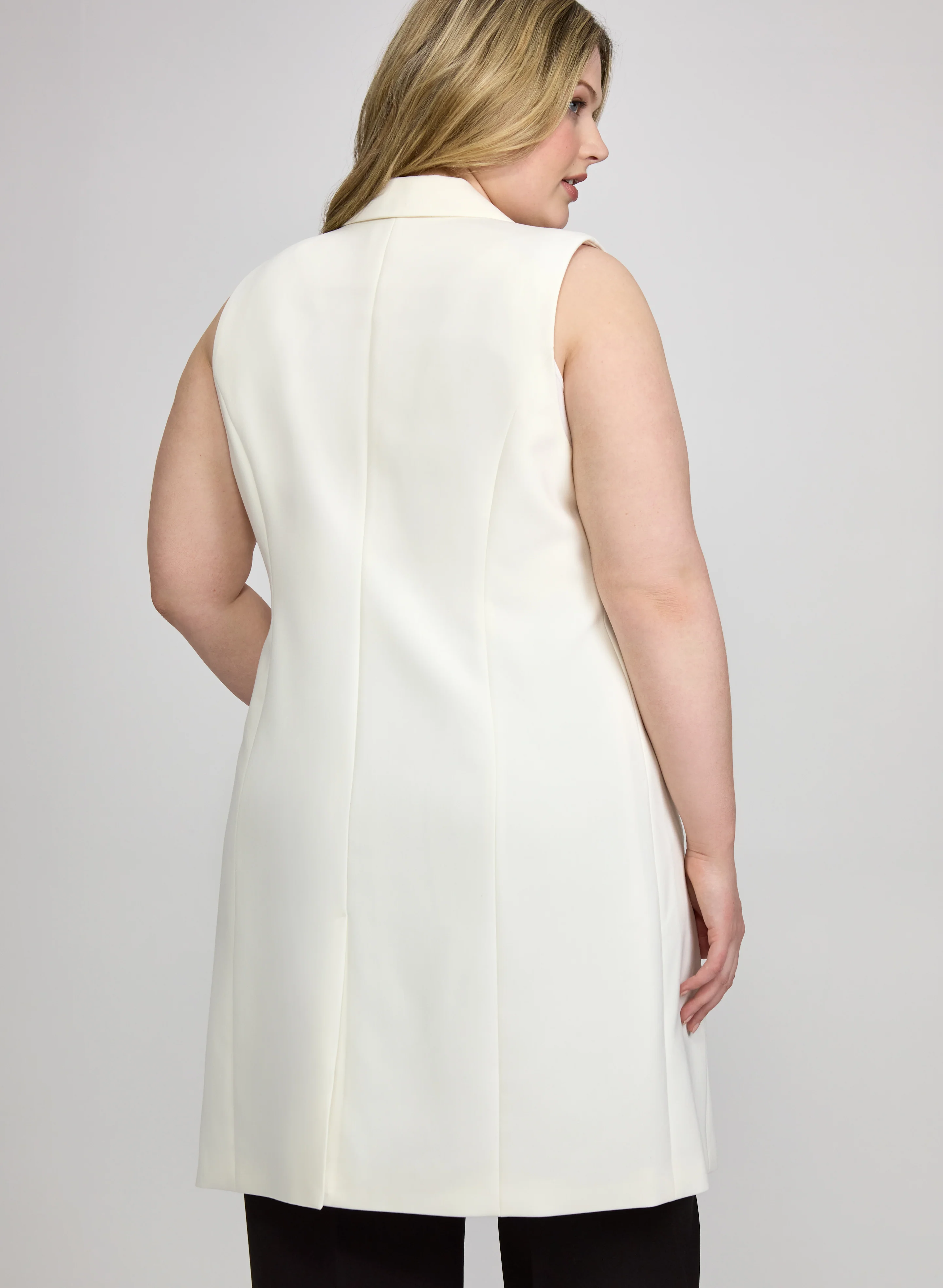 Button-Front Longline Vest - Image 5
