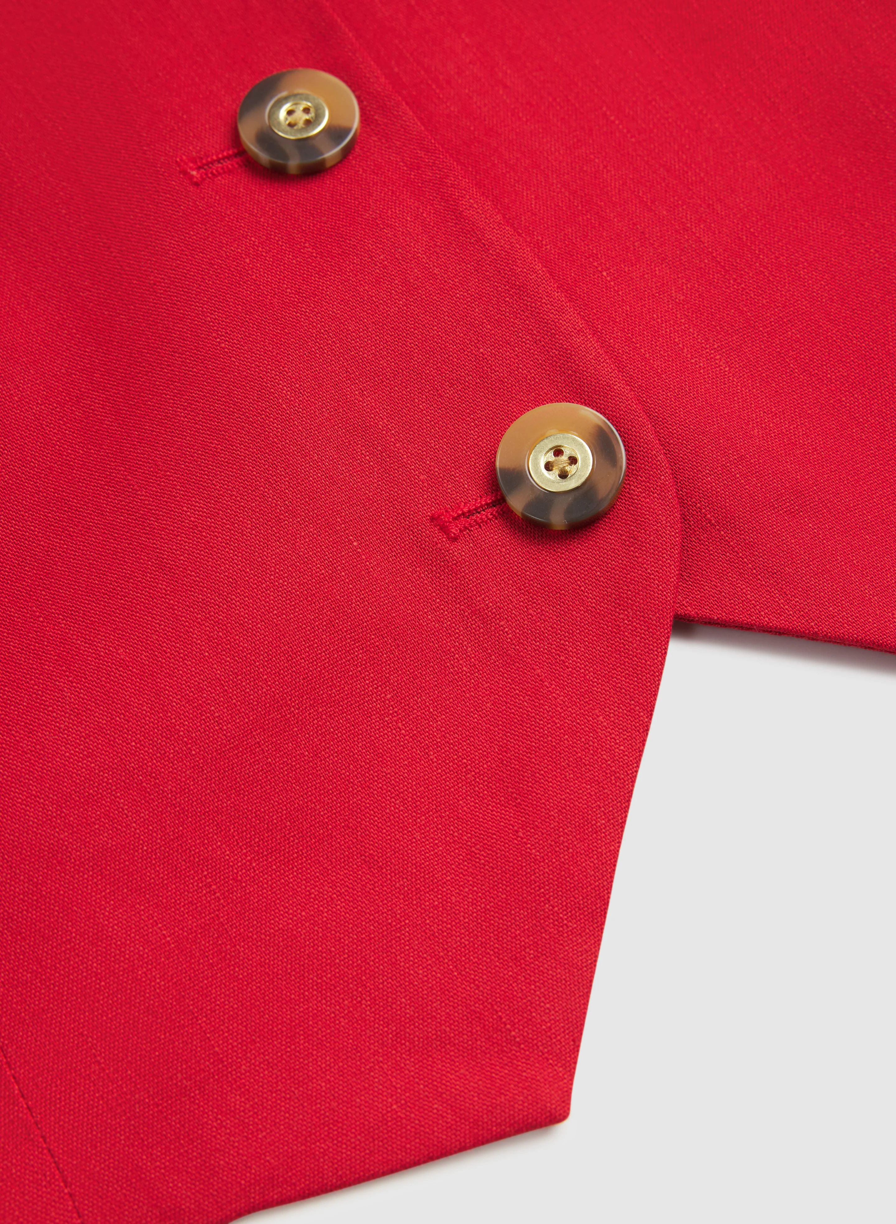 Button Linen-Blend Vest - Image 7