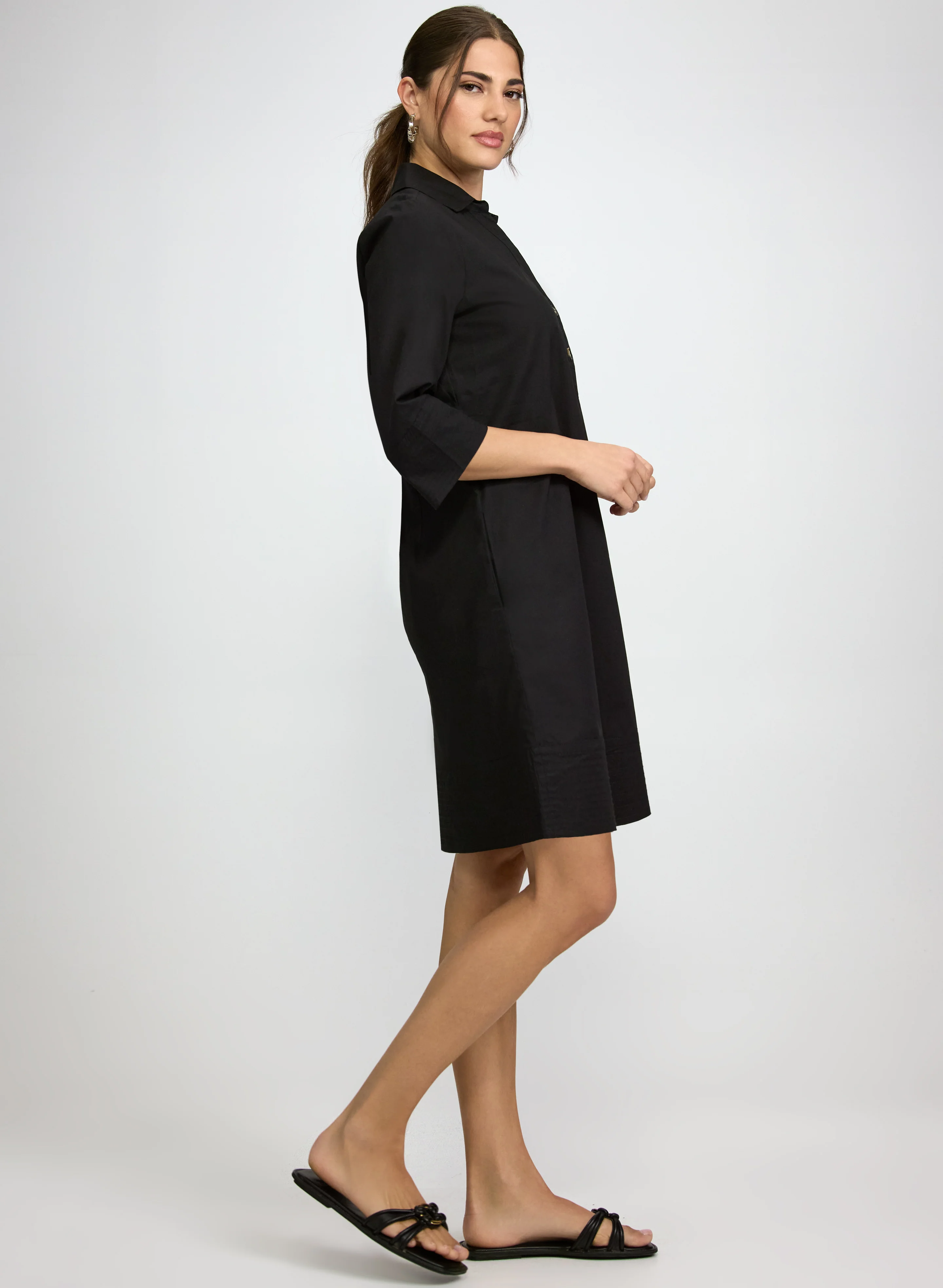 Buttoned Cotton-Blend Dress - Image 2