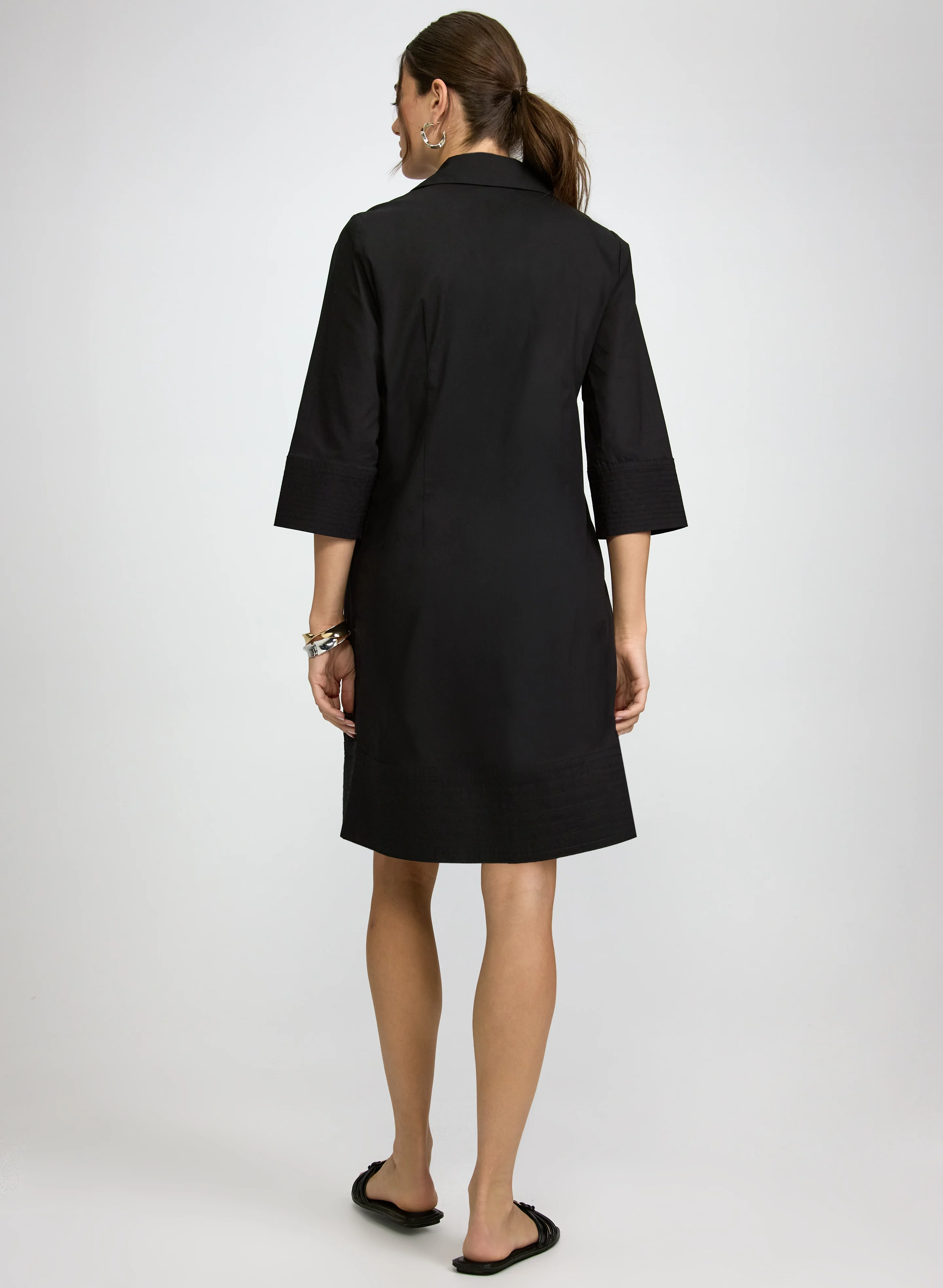 Buttoned Cotton-Blend Dress - Image 4