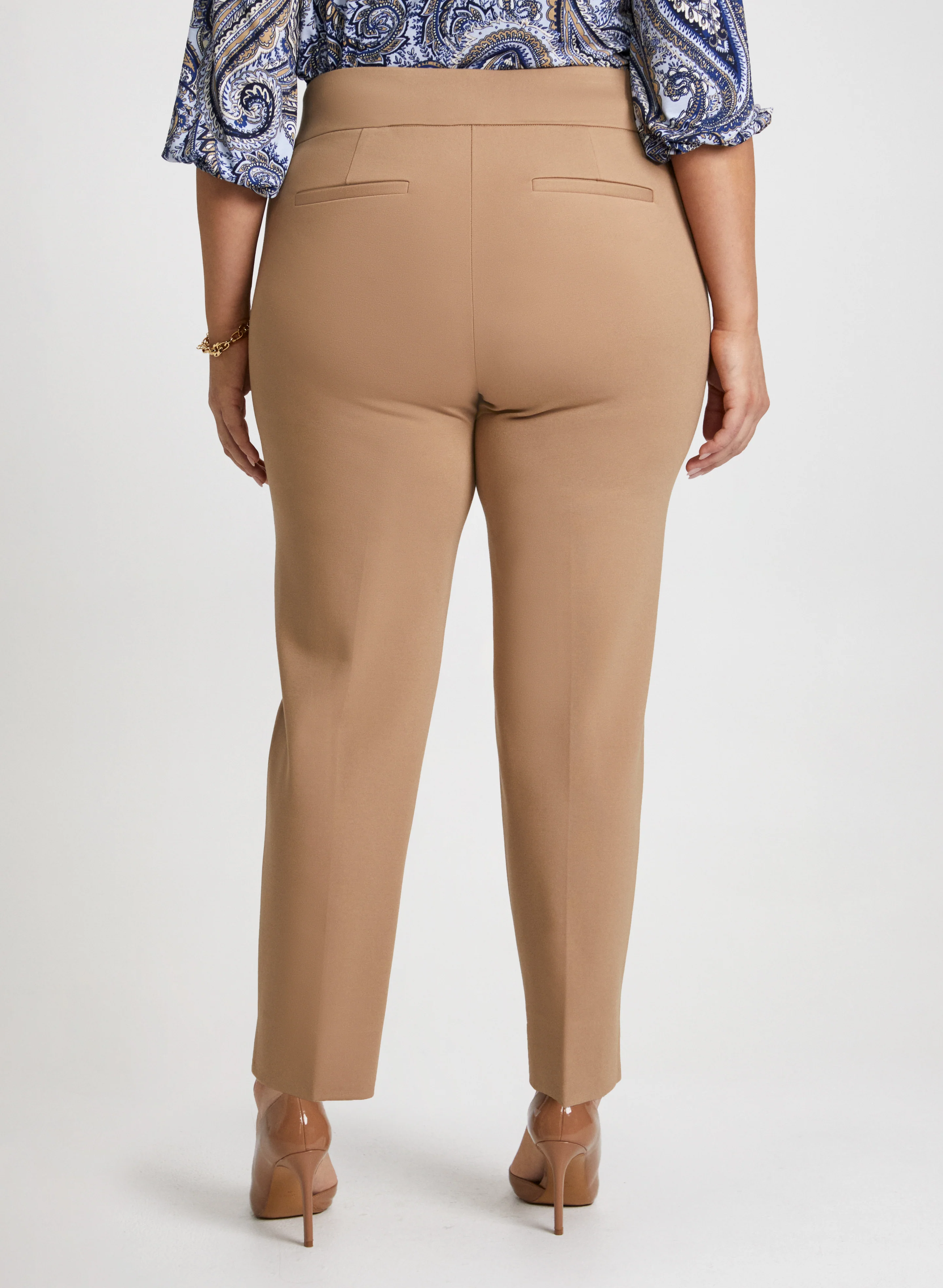 Button Tab Detail Pull-On Pants - Image 2