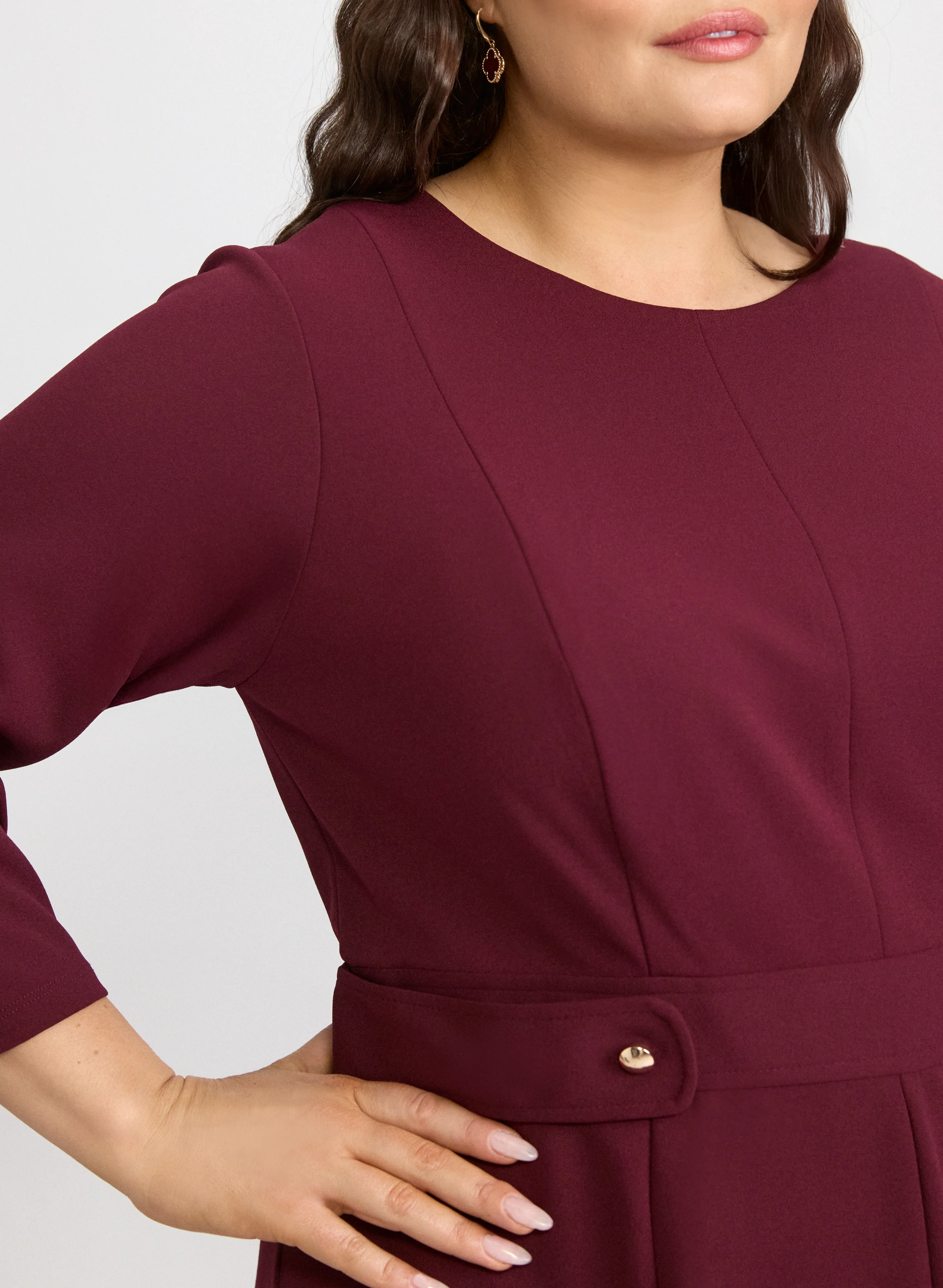 Buttoned-Tab Detail Dress - Image 2