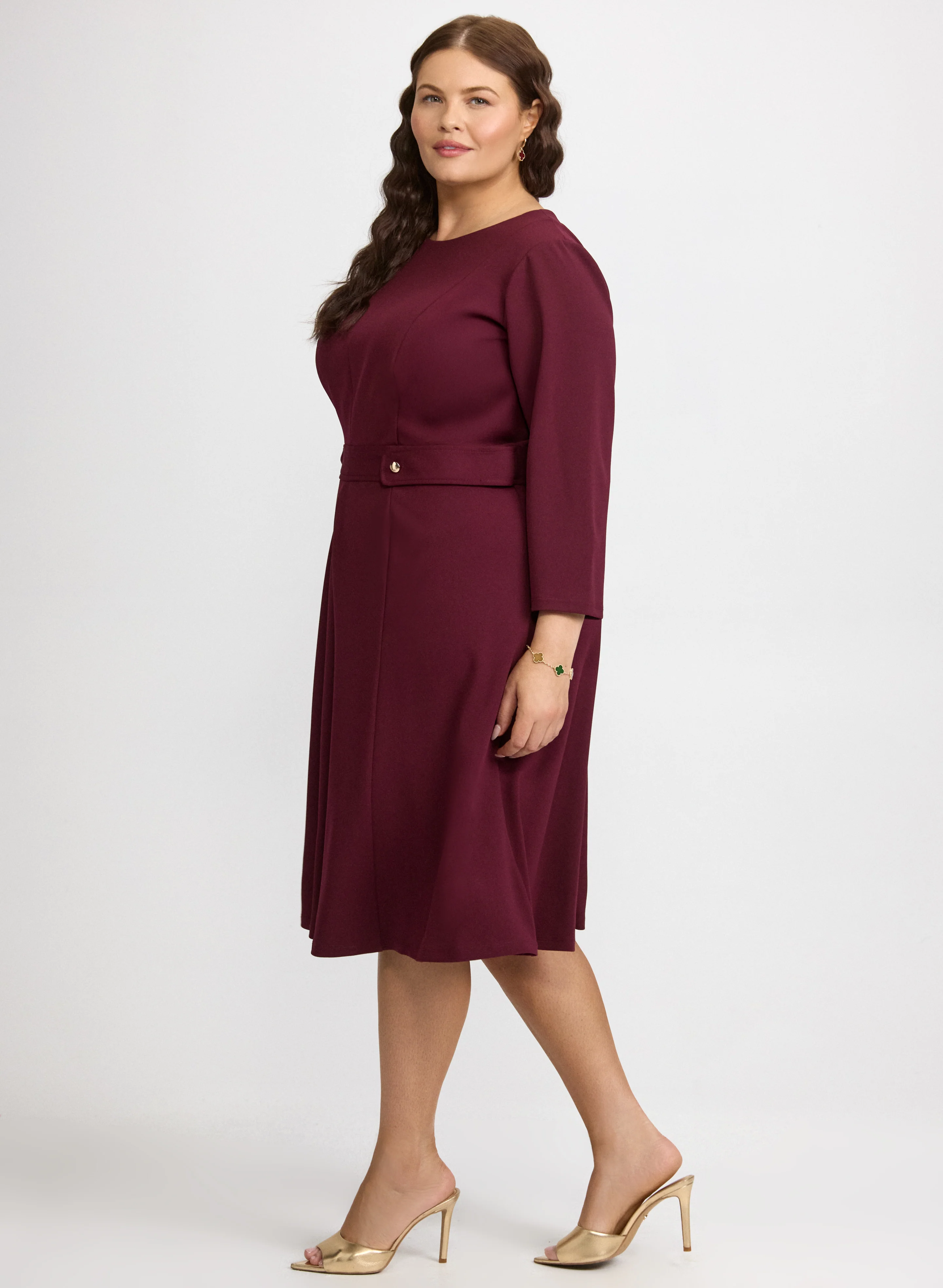 Buttoned-Tab Detail Dress - Image 3