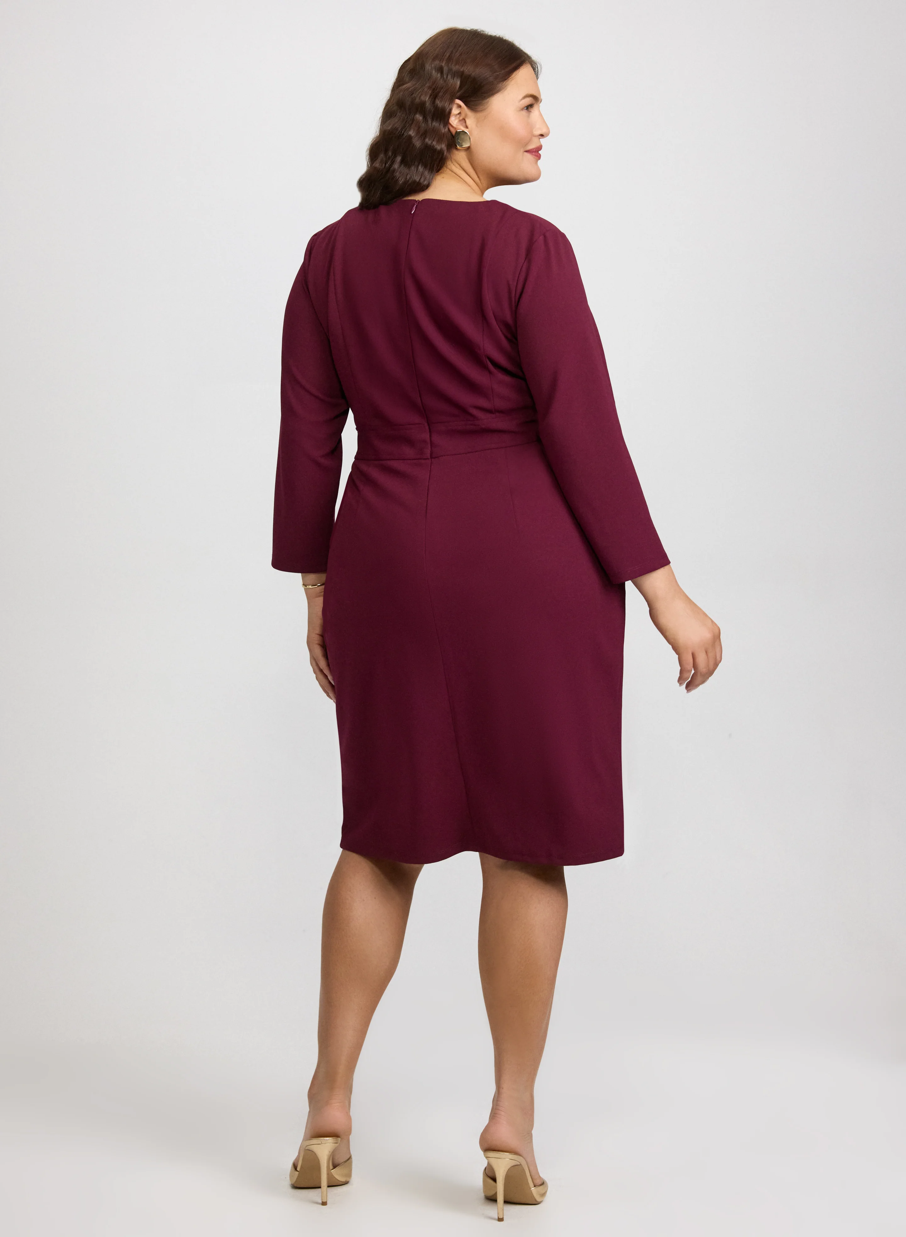 Buttoned-Tab Sheath Dress - Plus - Image 4
