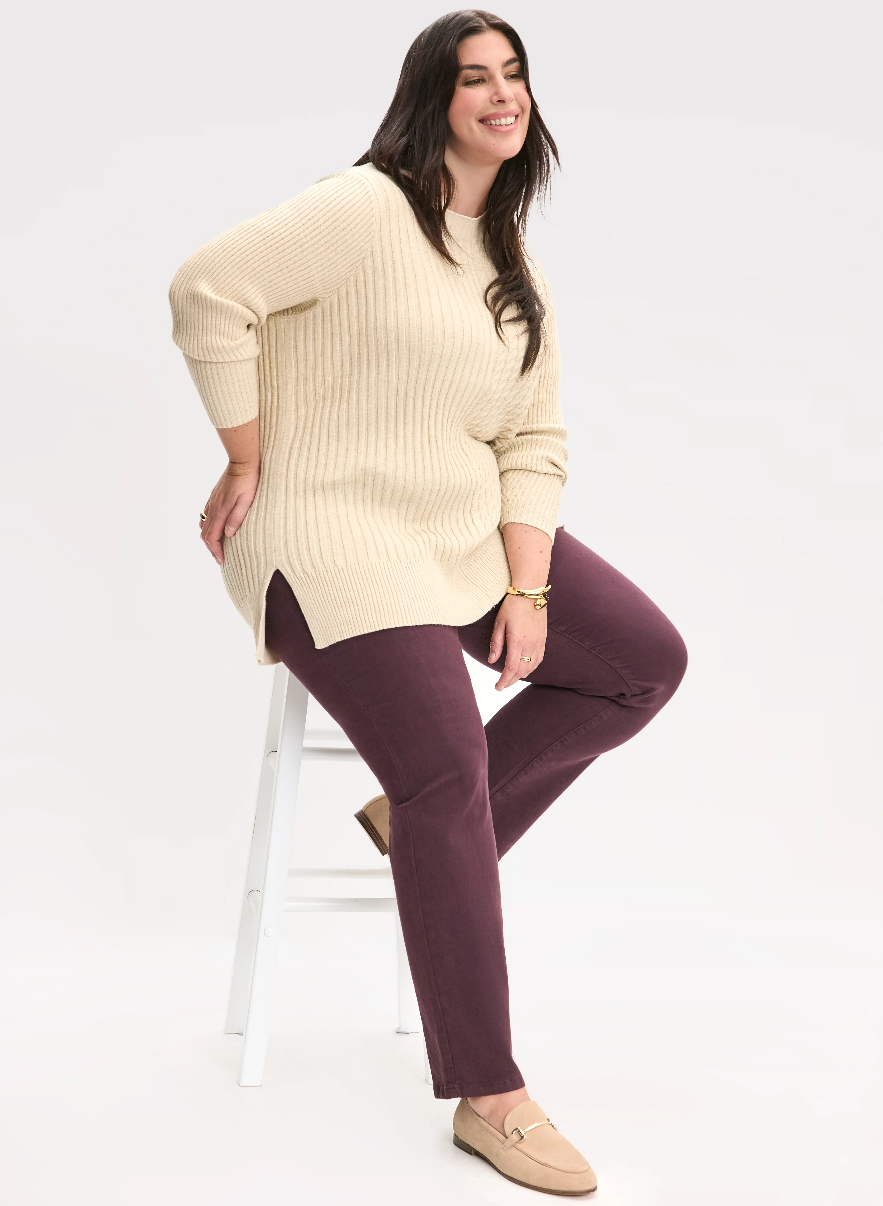 Cable & Rib Knit Sweater - Image 3