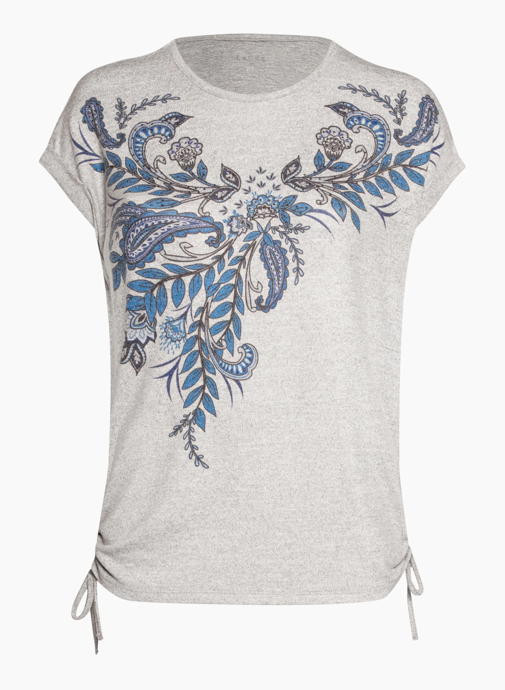 Cap Sleeve Paisley Motif Tee - Image 5