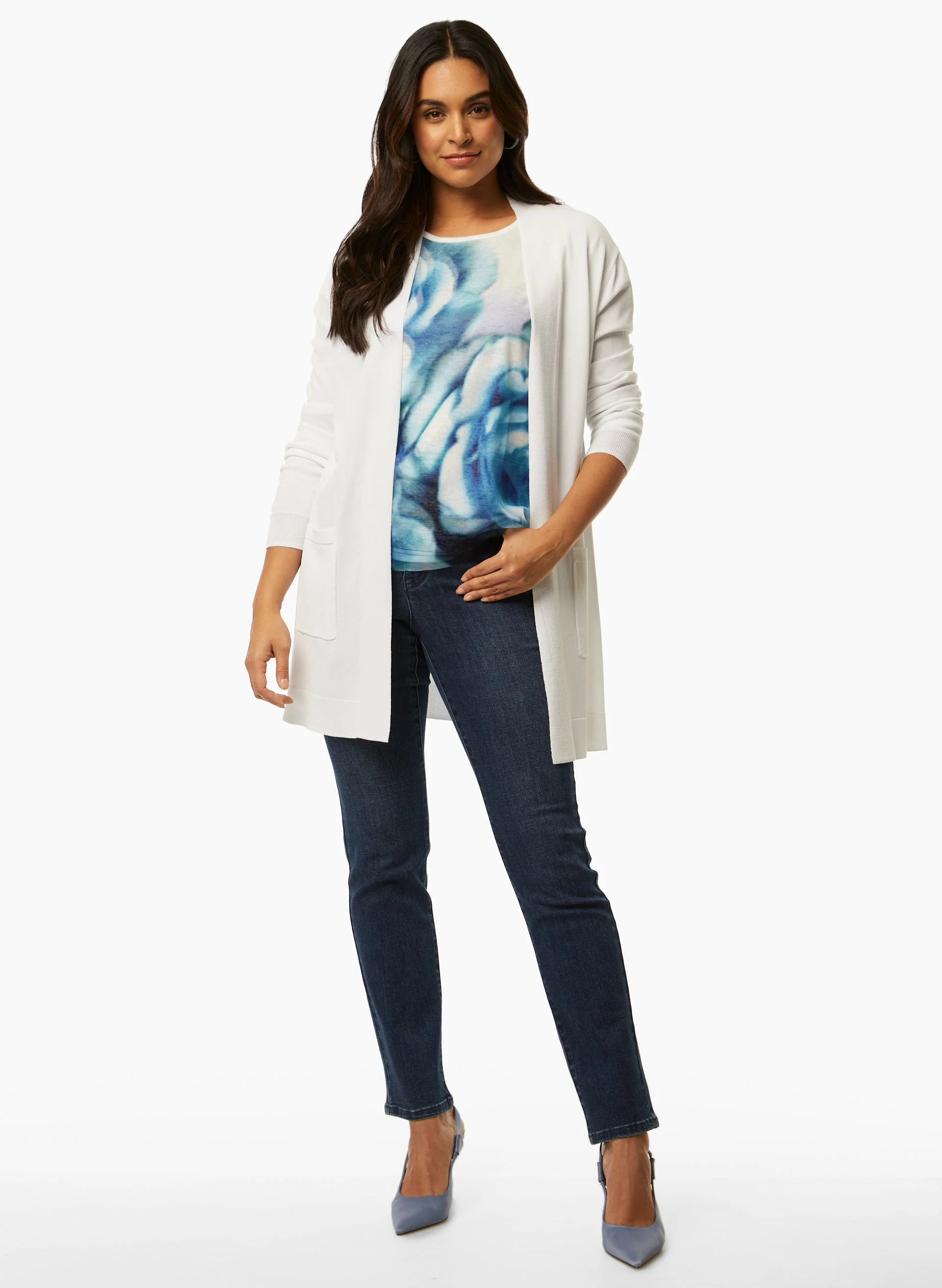 Cap Sleeve Rose Motif Tee - Image 3