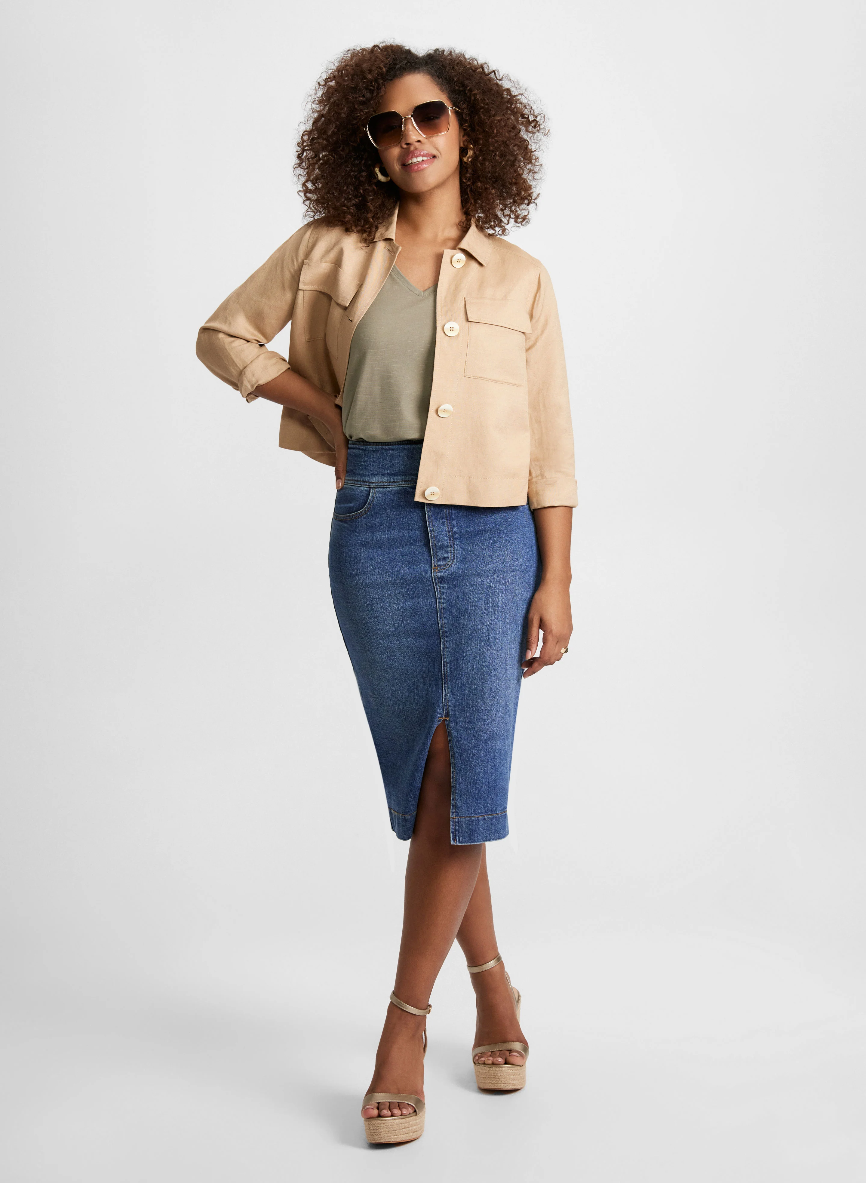 Cap Sleeve V-Neck Tee - Image 2