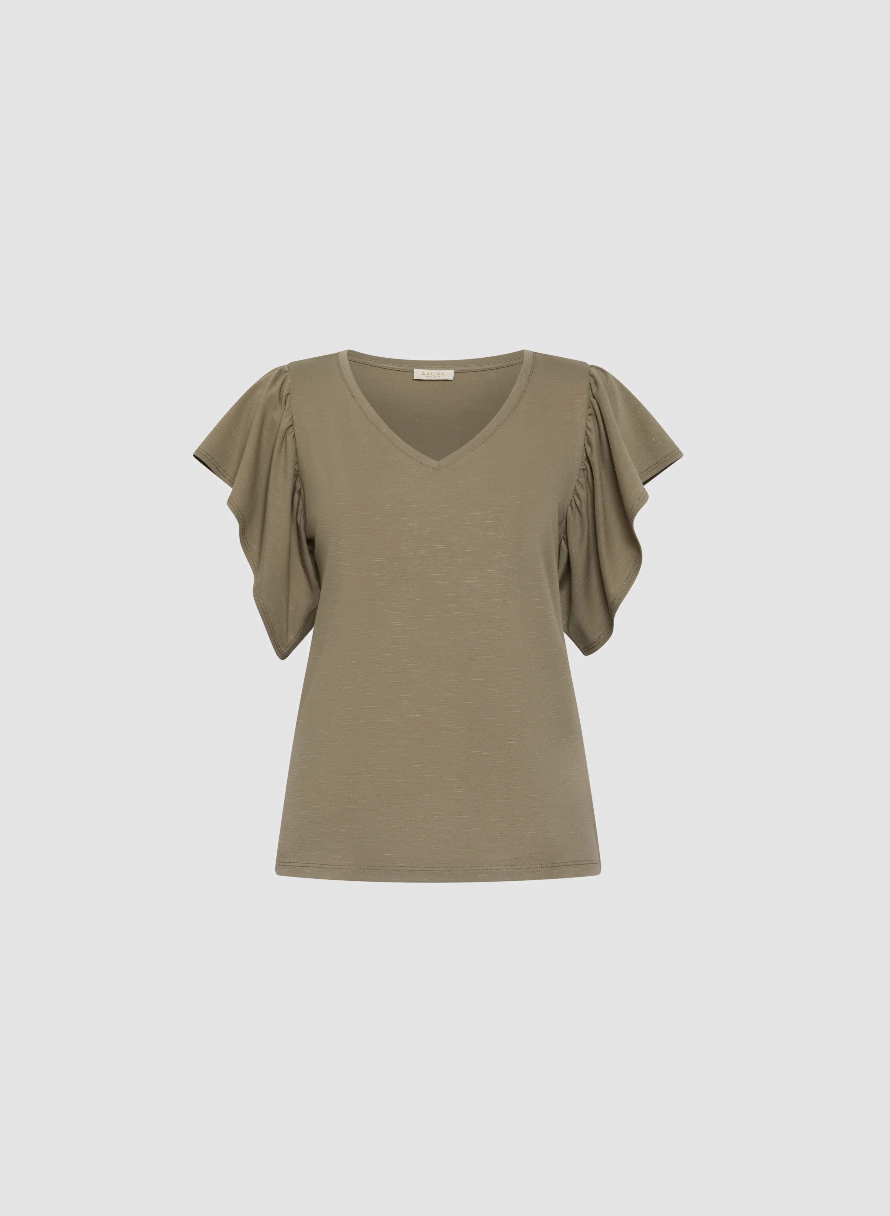 Cap Sleeve V-Neck Tee - Image 5