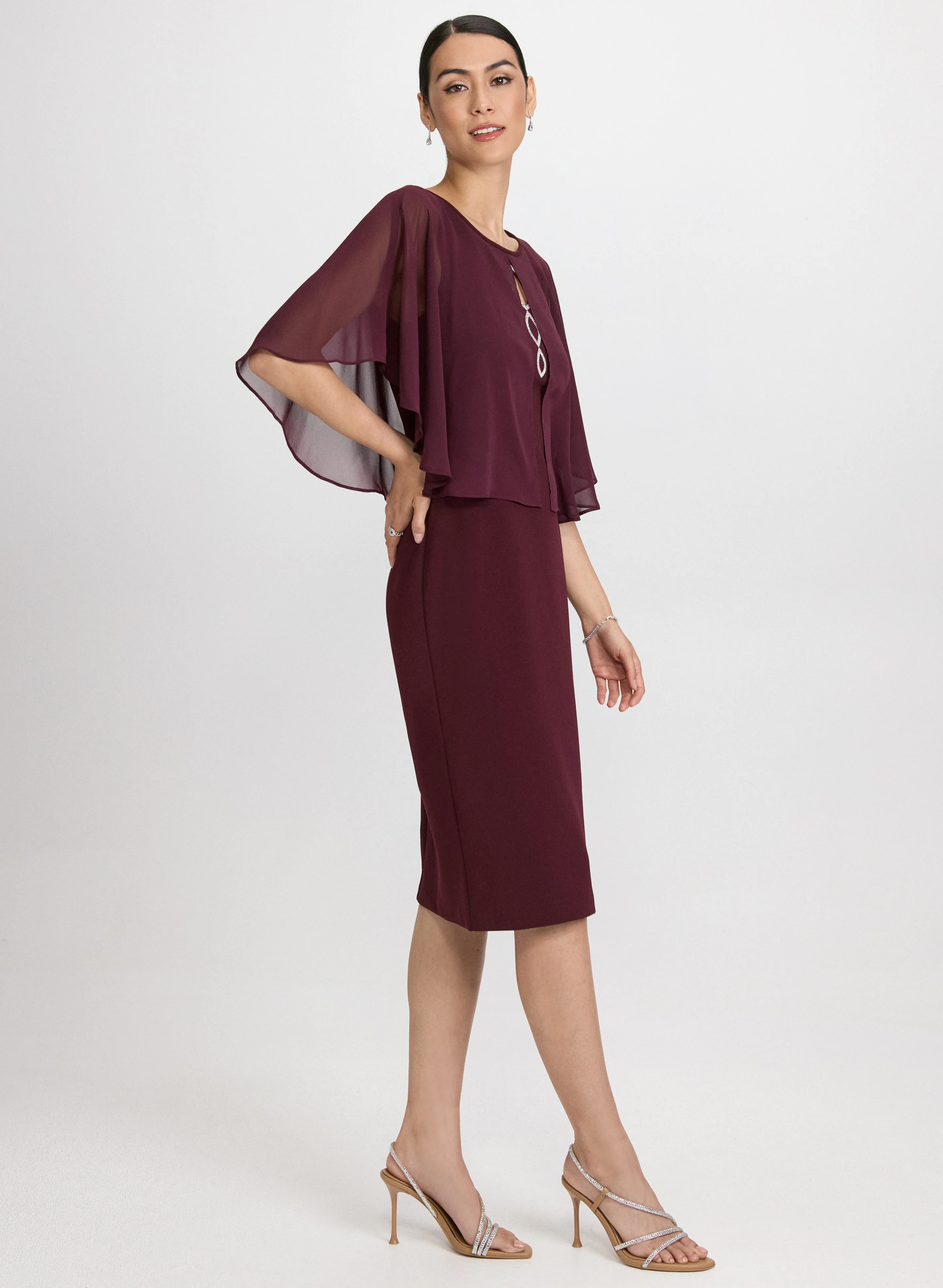 Capelet Overlay Dress - Image 2