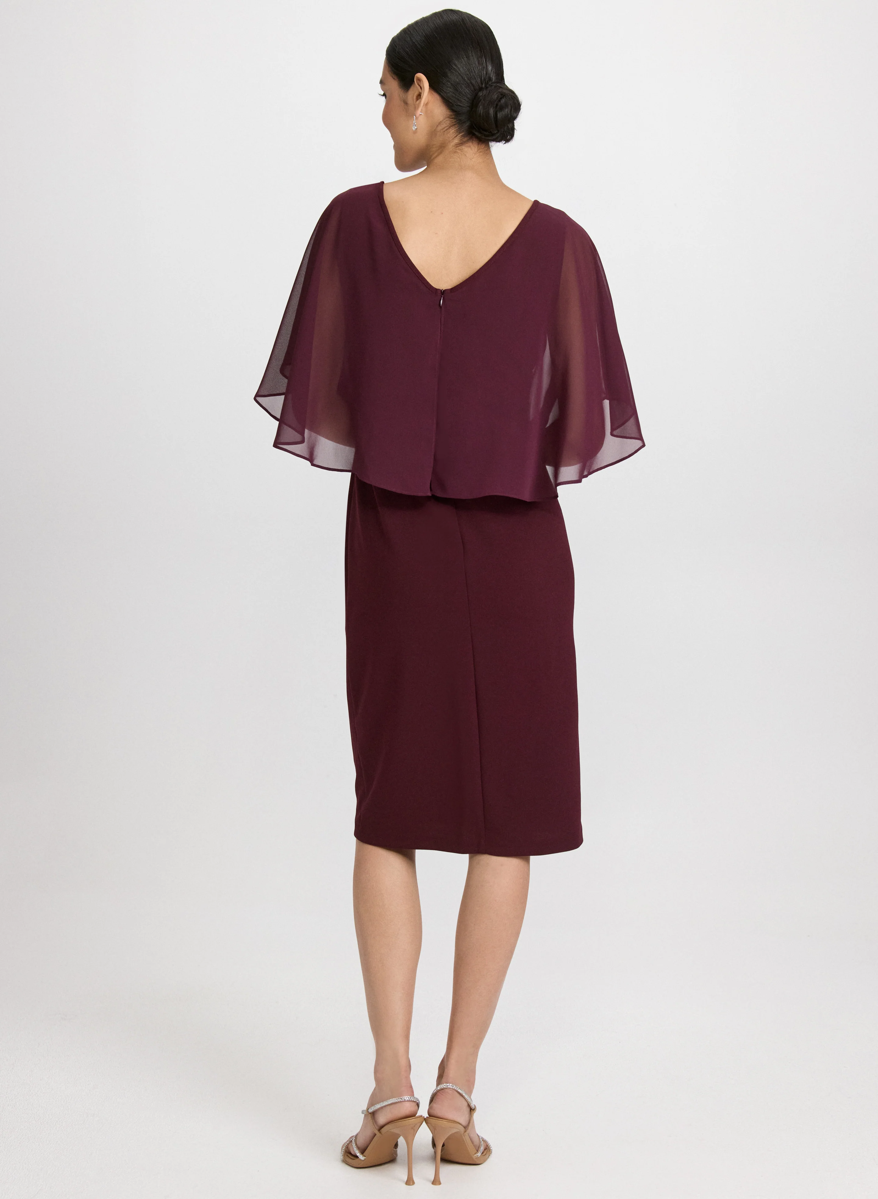 Capelet Overlay Dress - Image 3