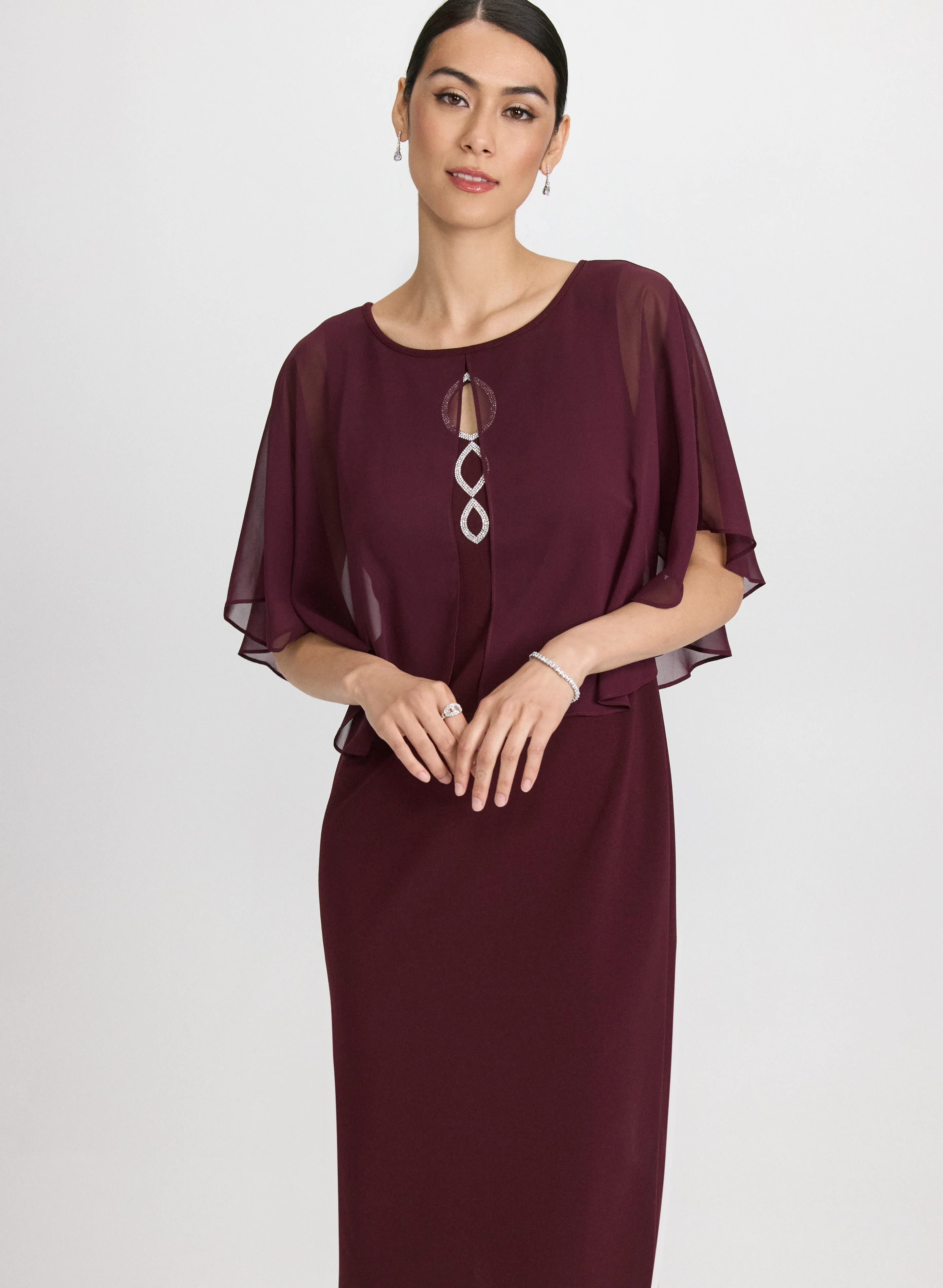 Capelet Overlay Dress - Image 4