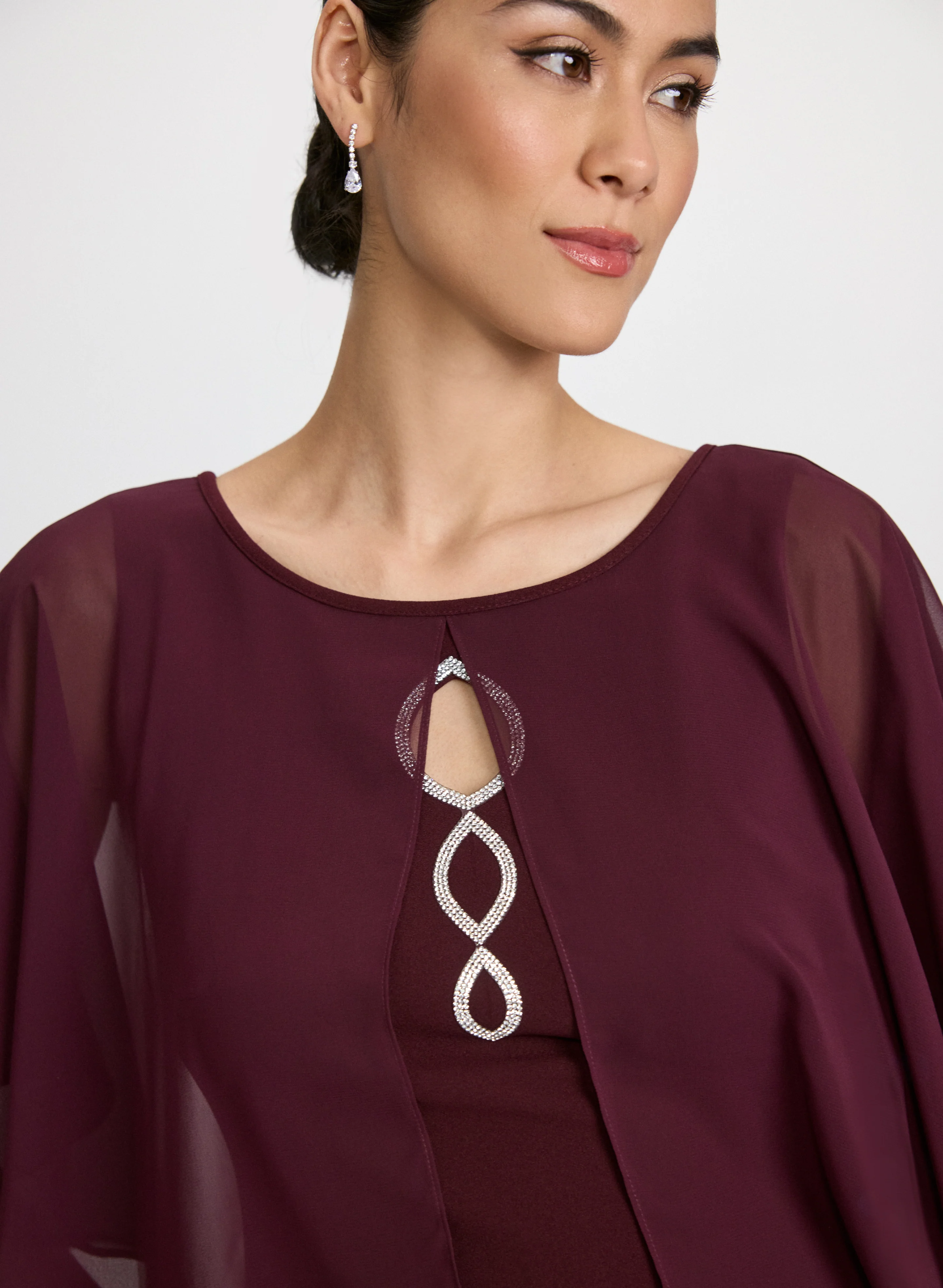Capelet Overlay Dress - Image 5