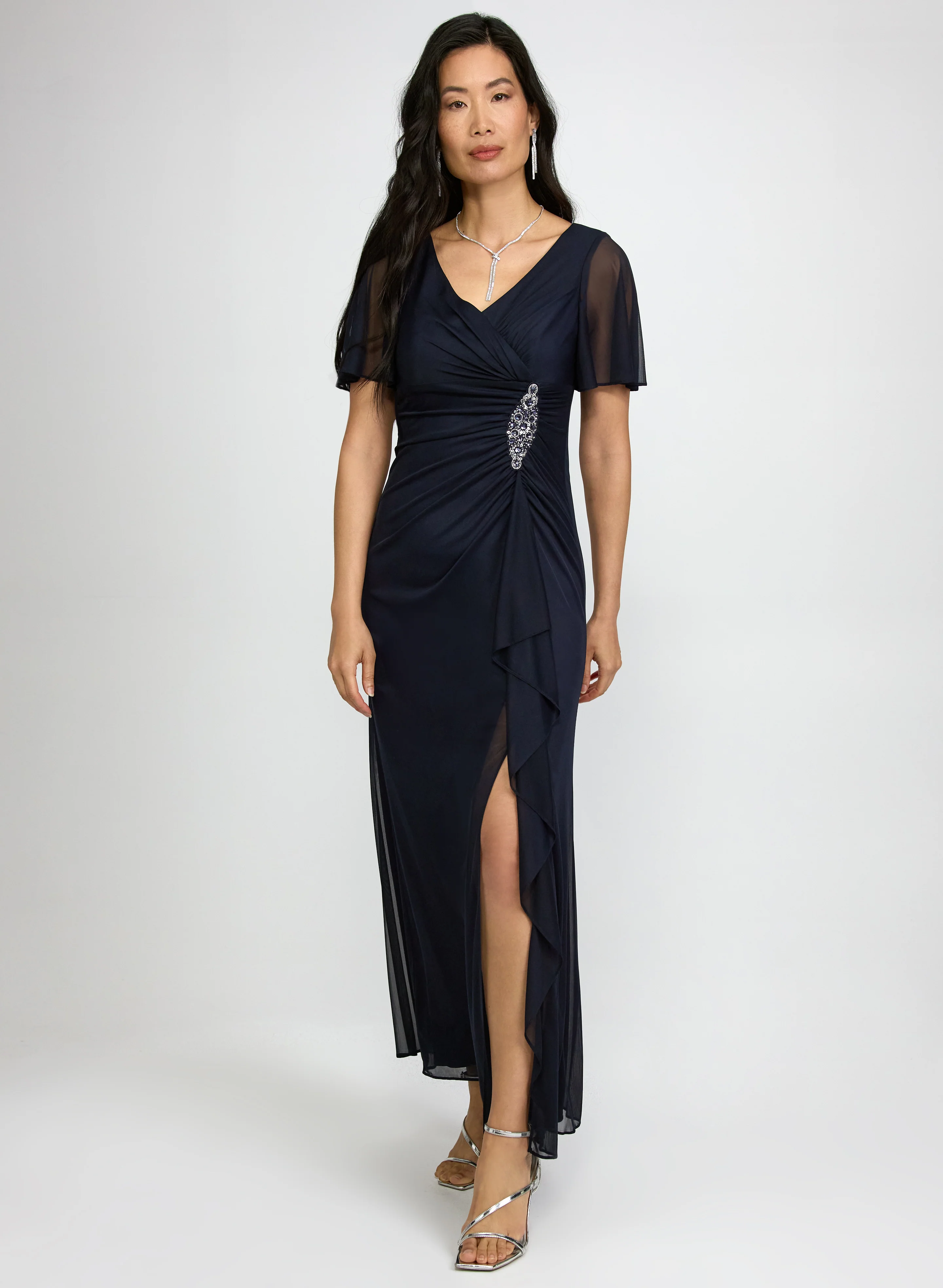 Cascading Brooch Embellished Dress - Image 2