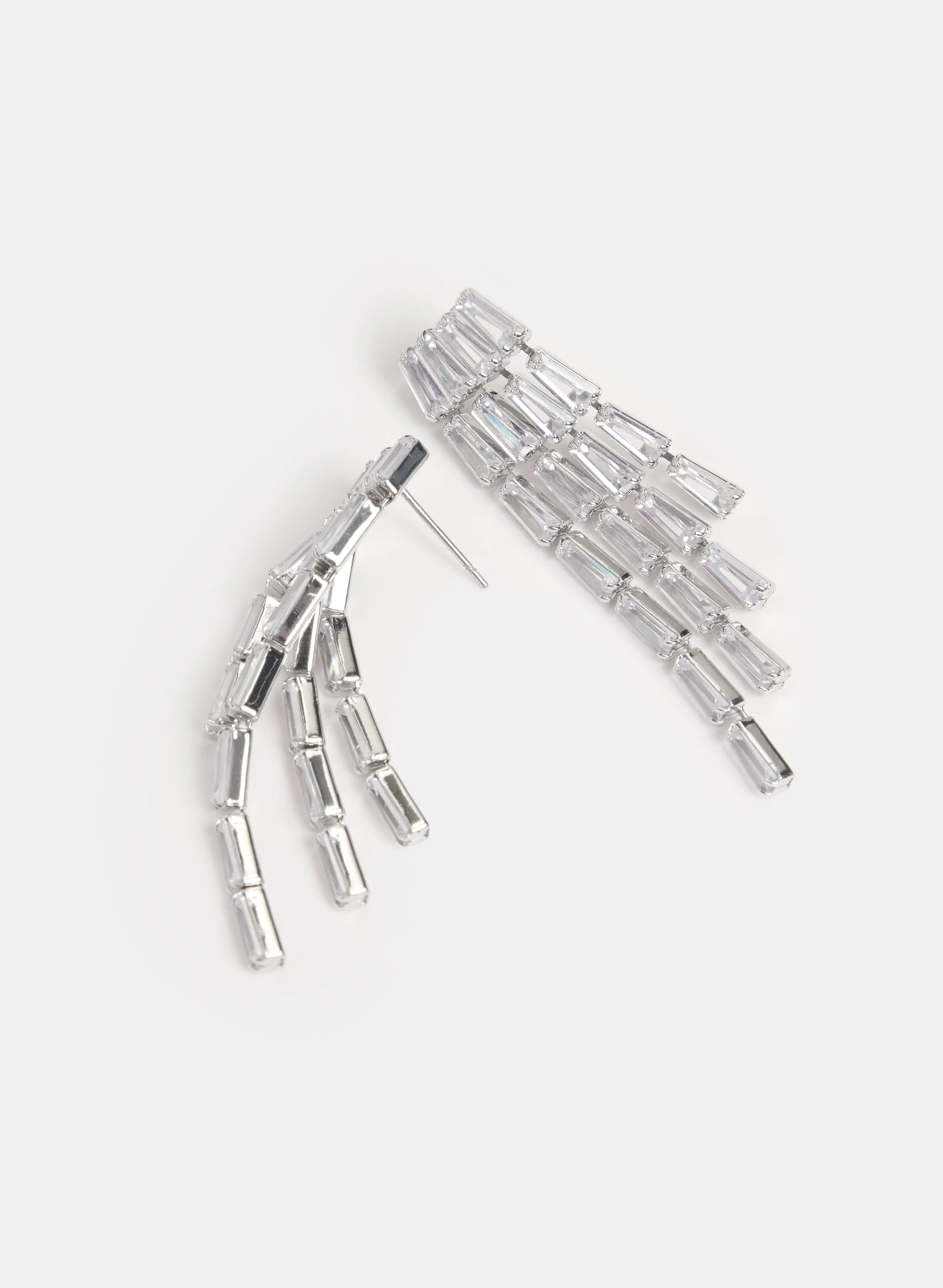 Cascading Crystal Baguette Earrings - Image 2