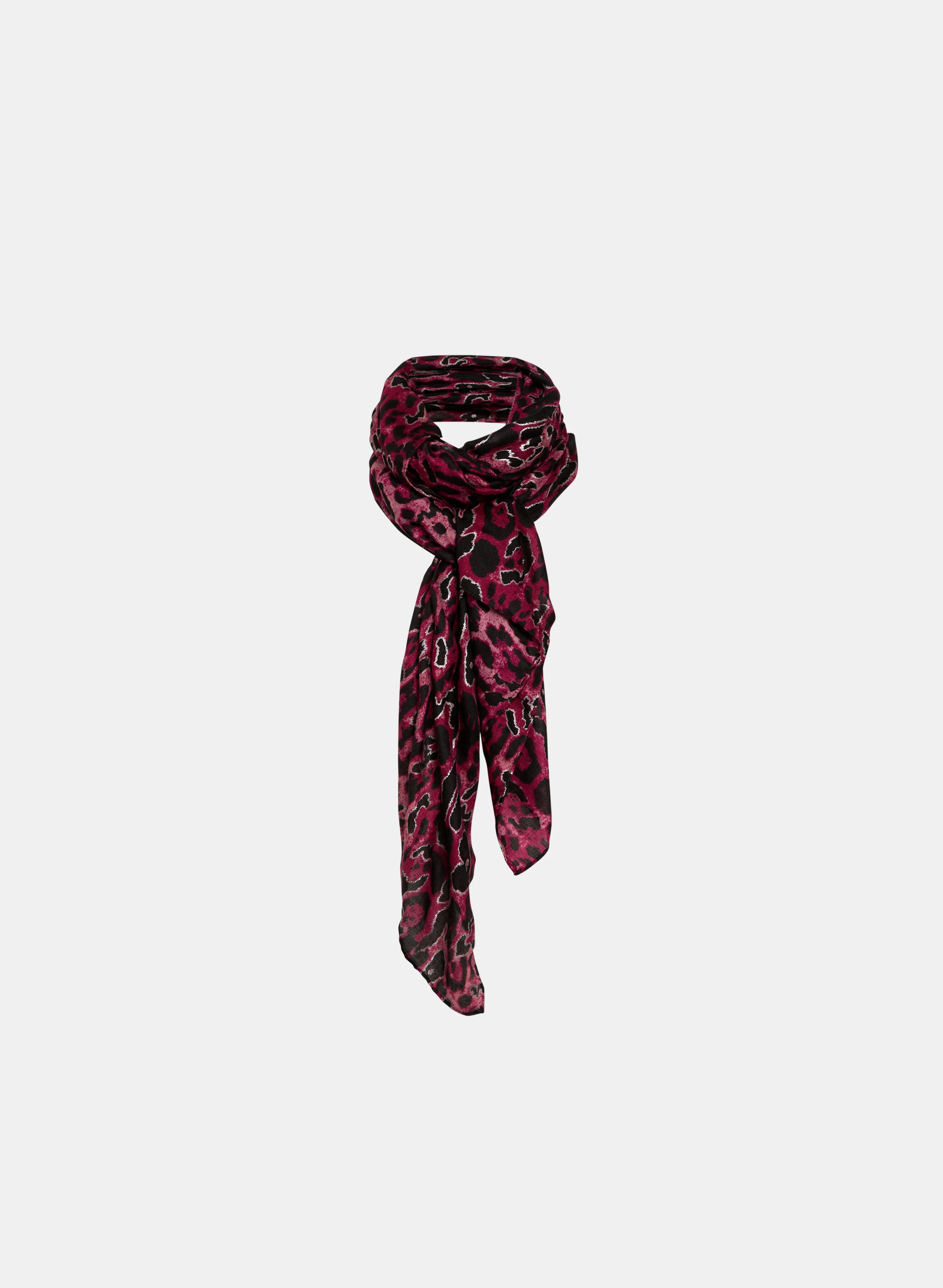 Cheetah Print Fringe Detail Scarf