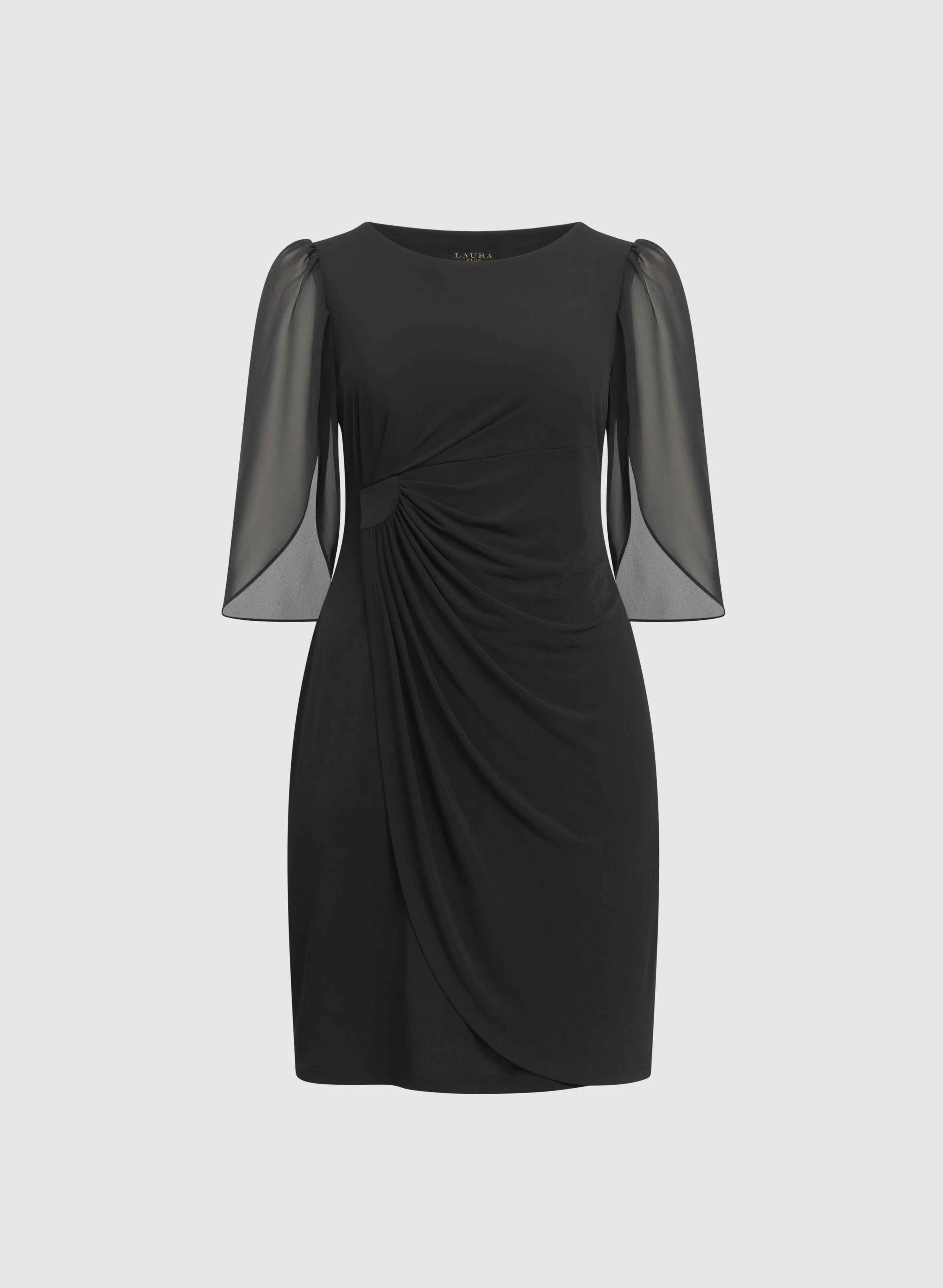 Chiffon Cape Sleeve Dress - Image 6