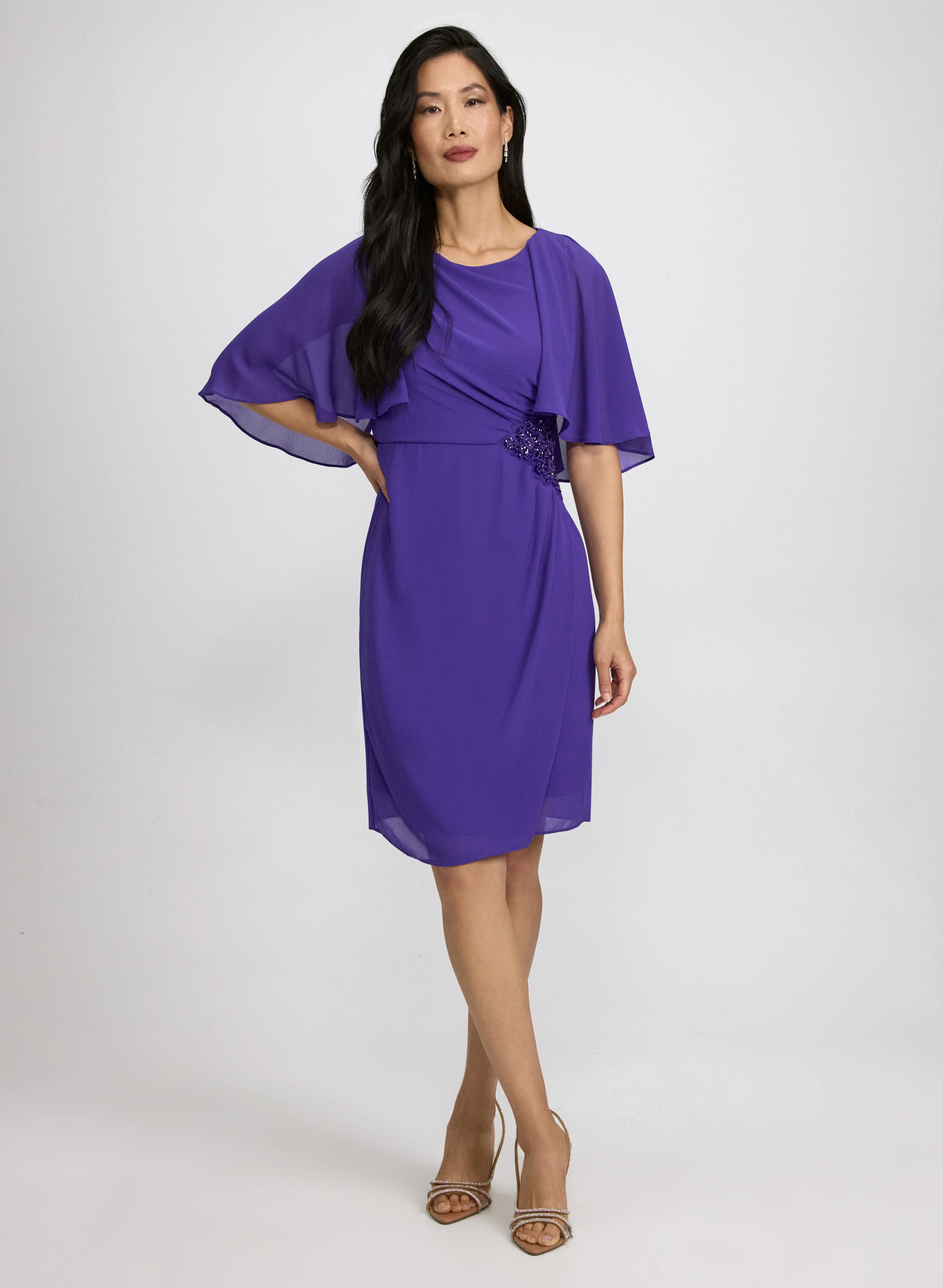 Chiffon Capelet Dress