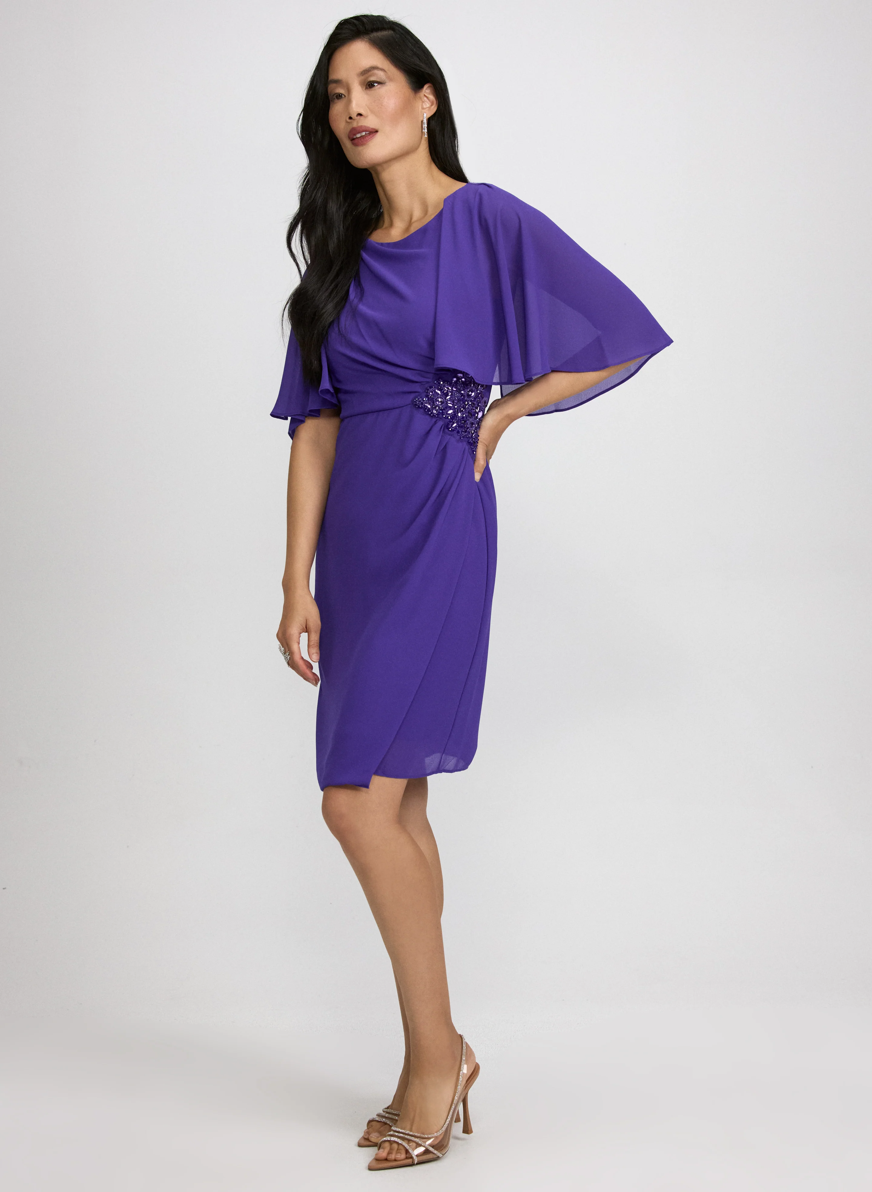 Chiffon Capelet Dress - Image 3