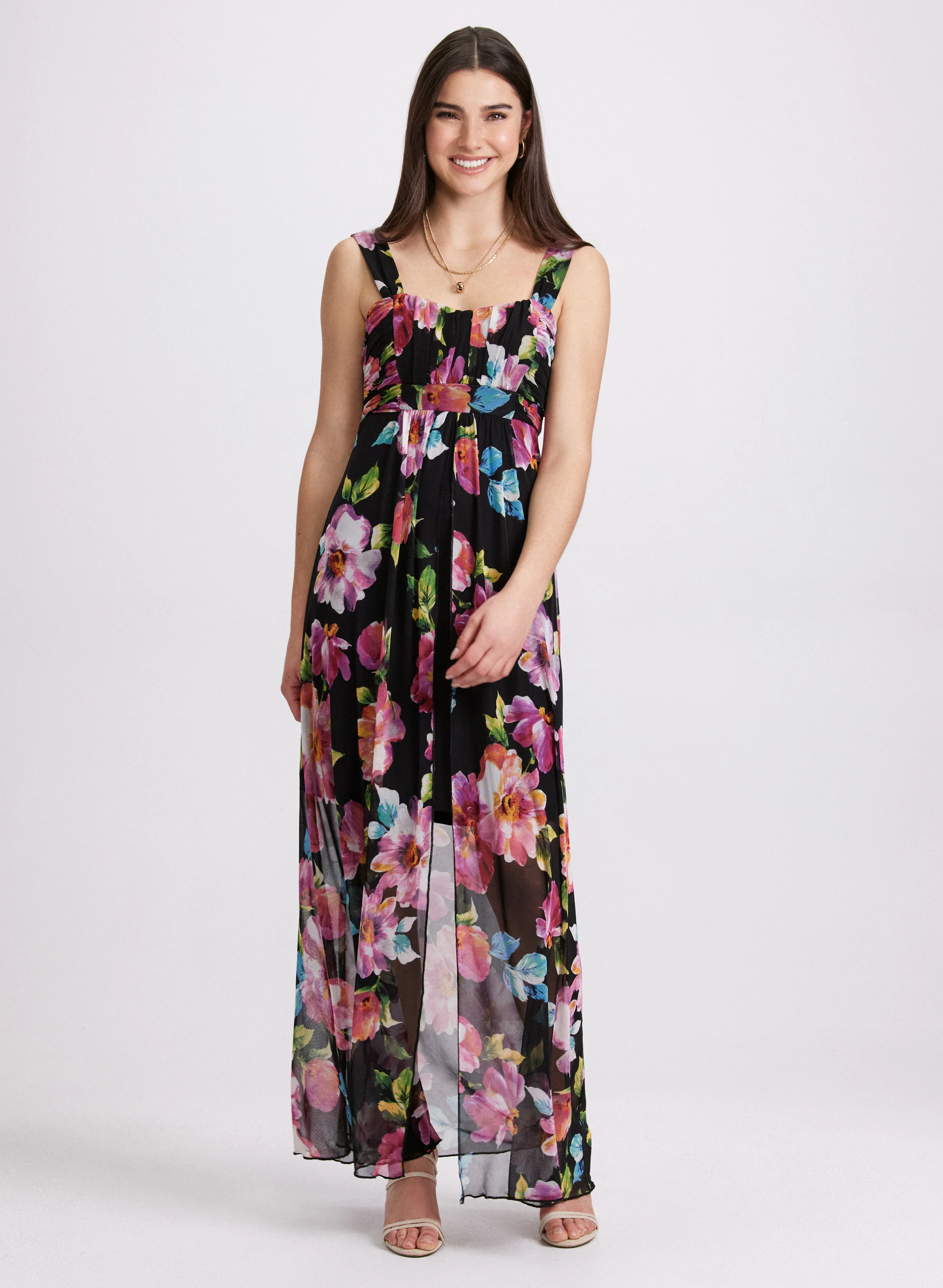 Chiffon Floral Maxi Dress