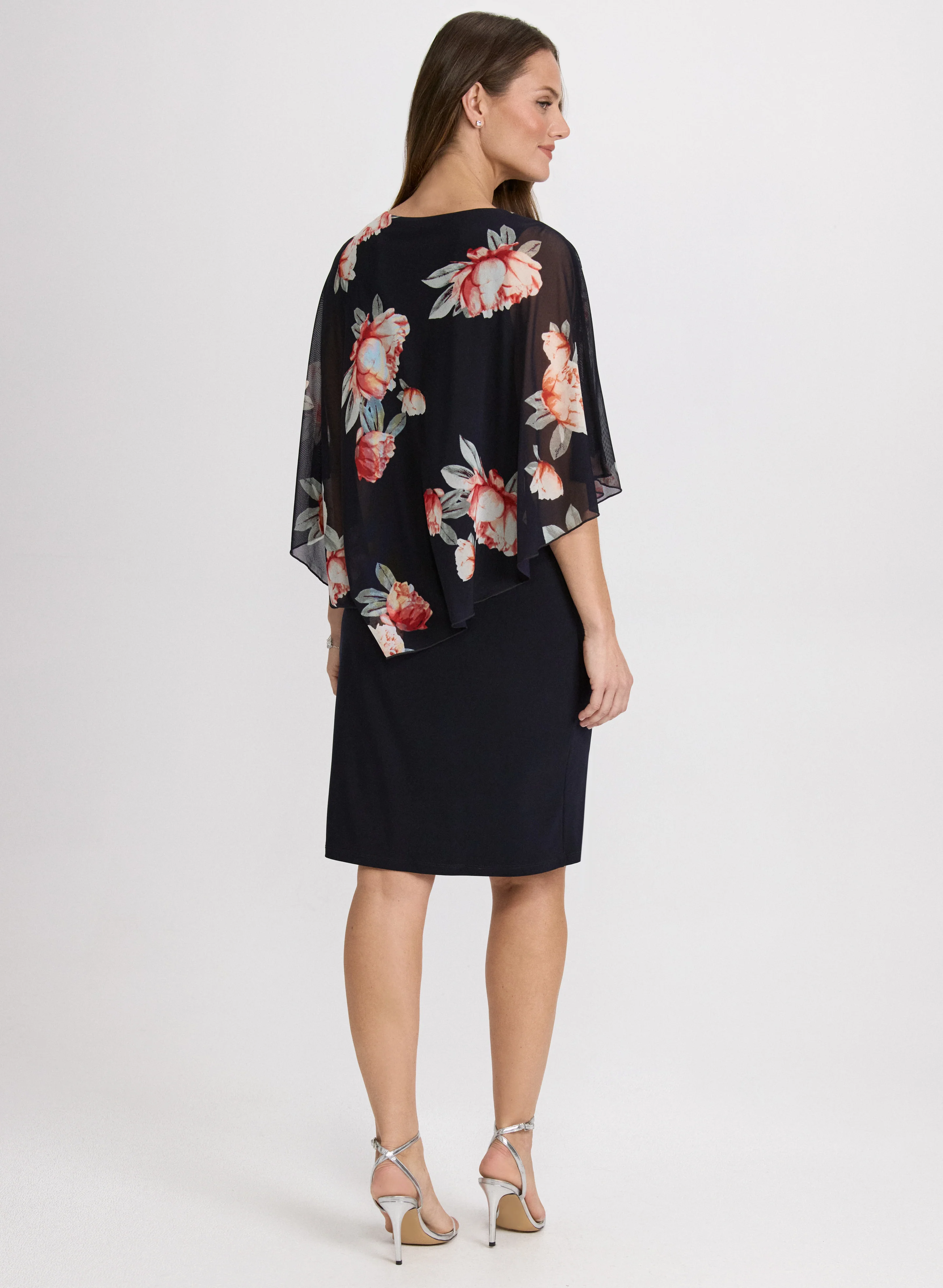 Chiffon Floral Pocho & Jersey Dress - Image 3
