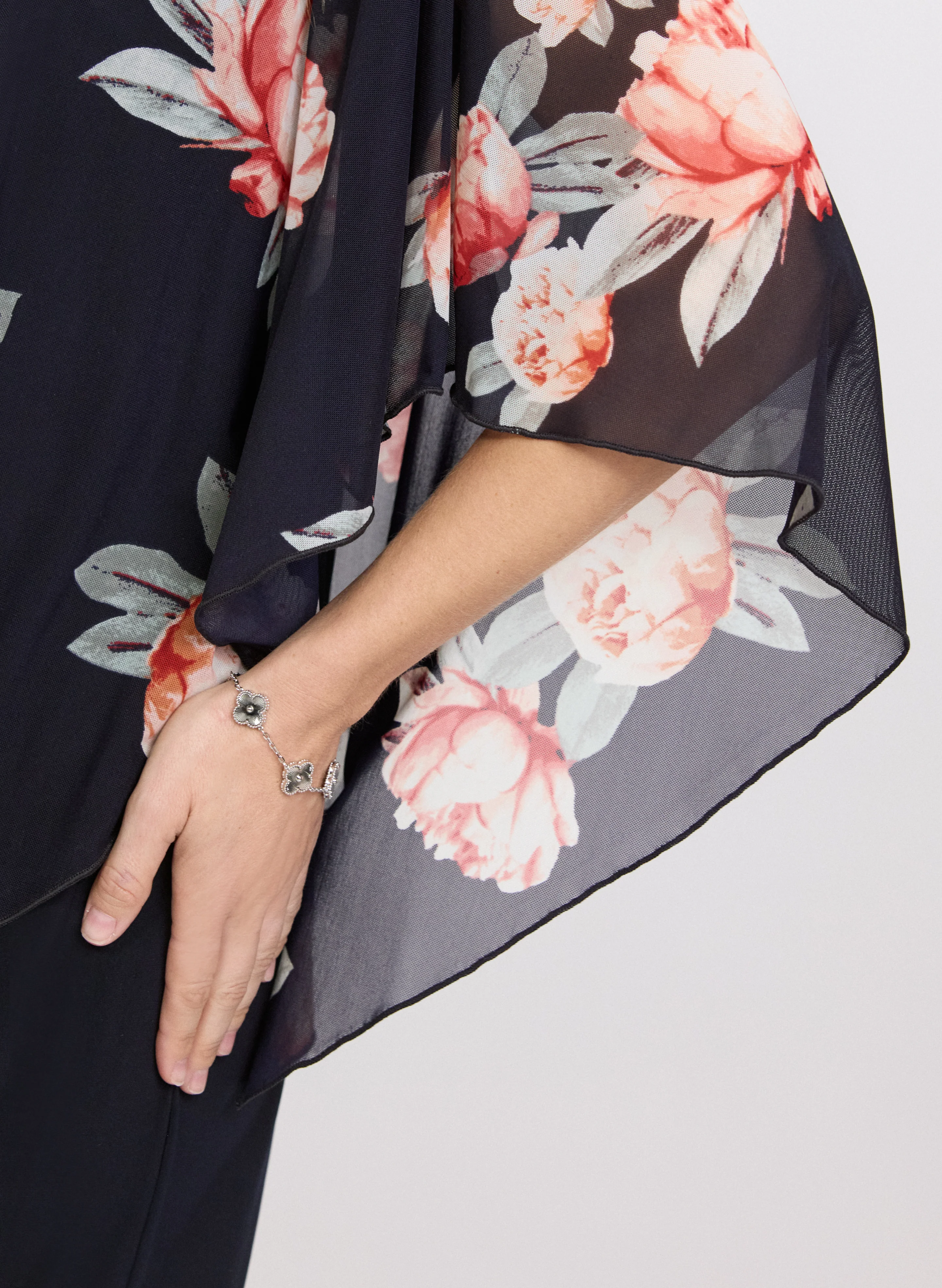 Chiffon Floral Pocho & Jersey Dress - Image 5
