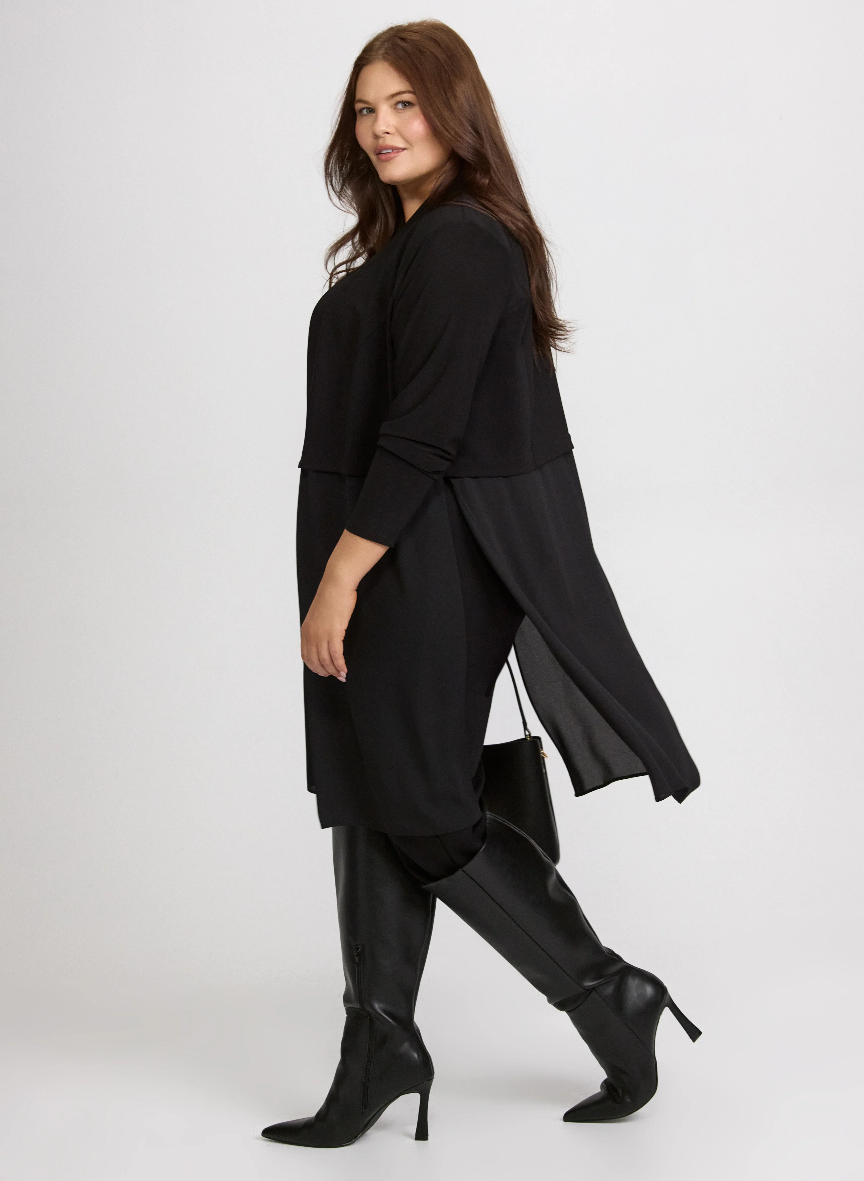 Chiffon Panel Cardigan - Image 2