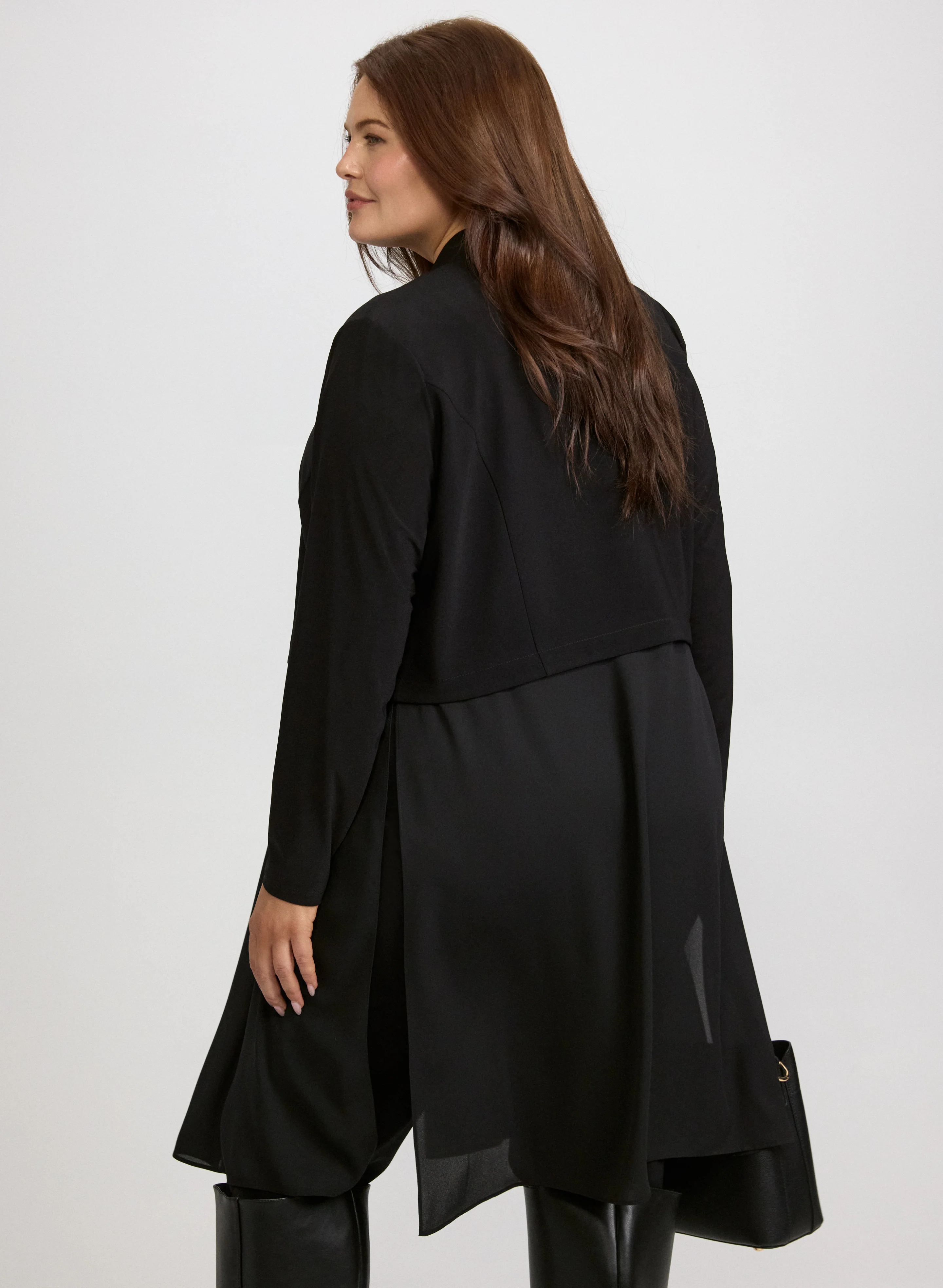 Chiffon Panel Cardigan - Image 4