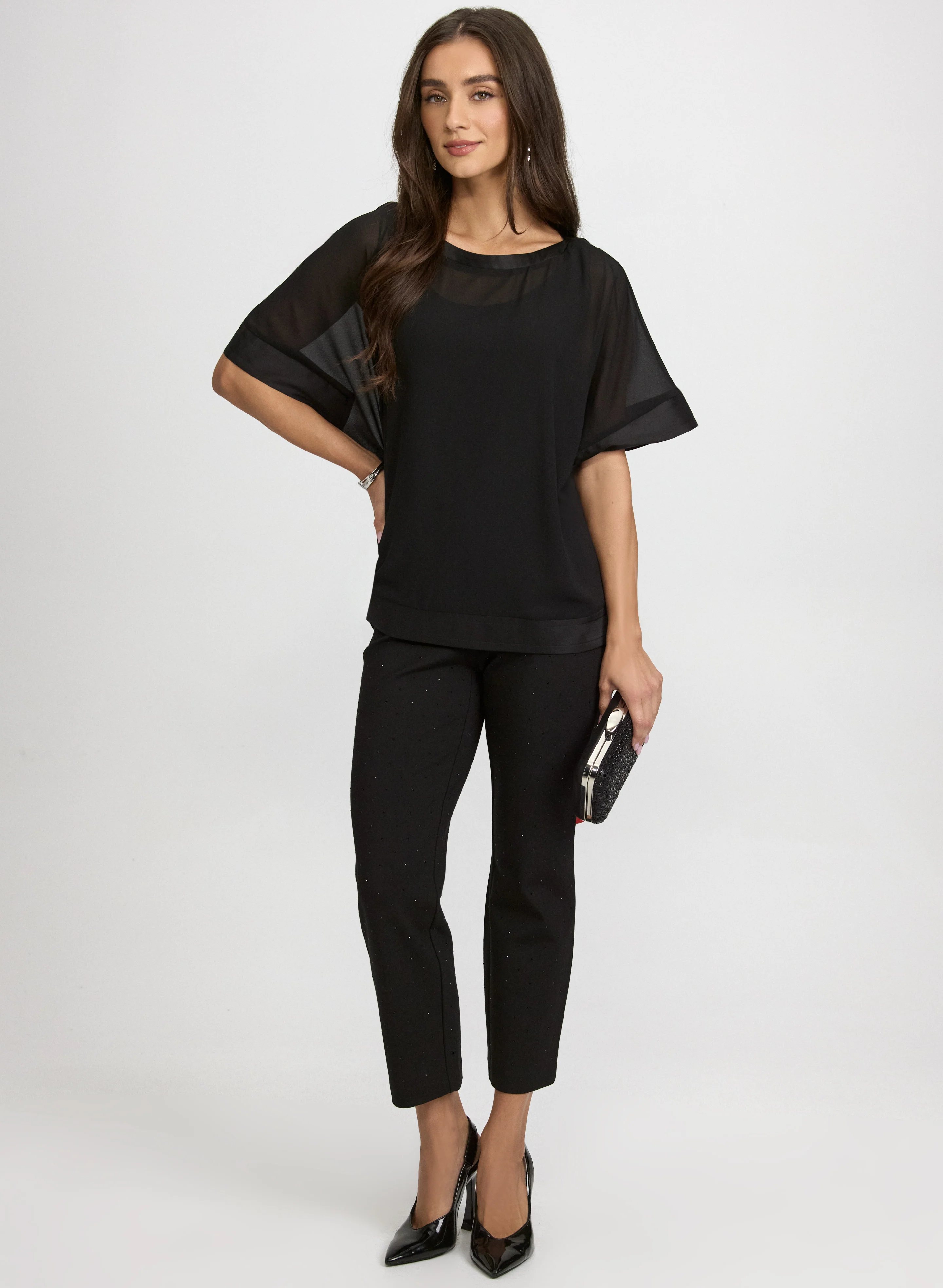 Chiffon Short Sleeve Blouse - Image 3