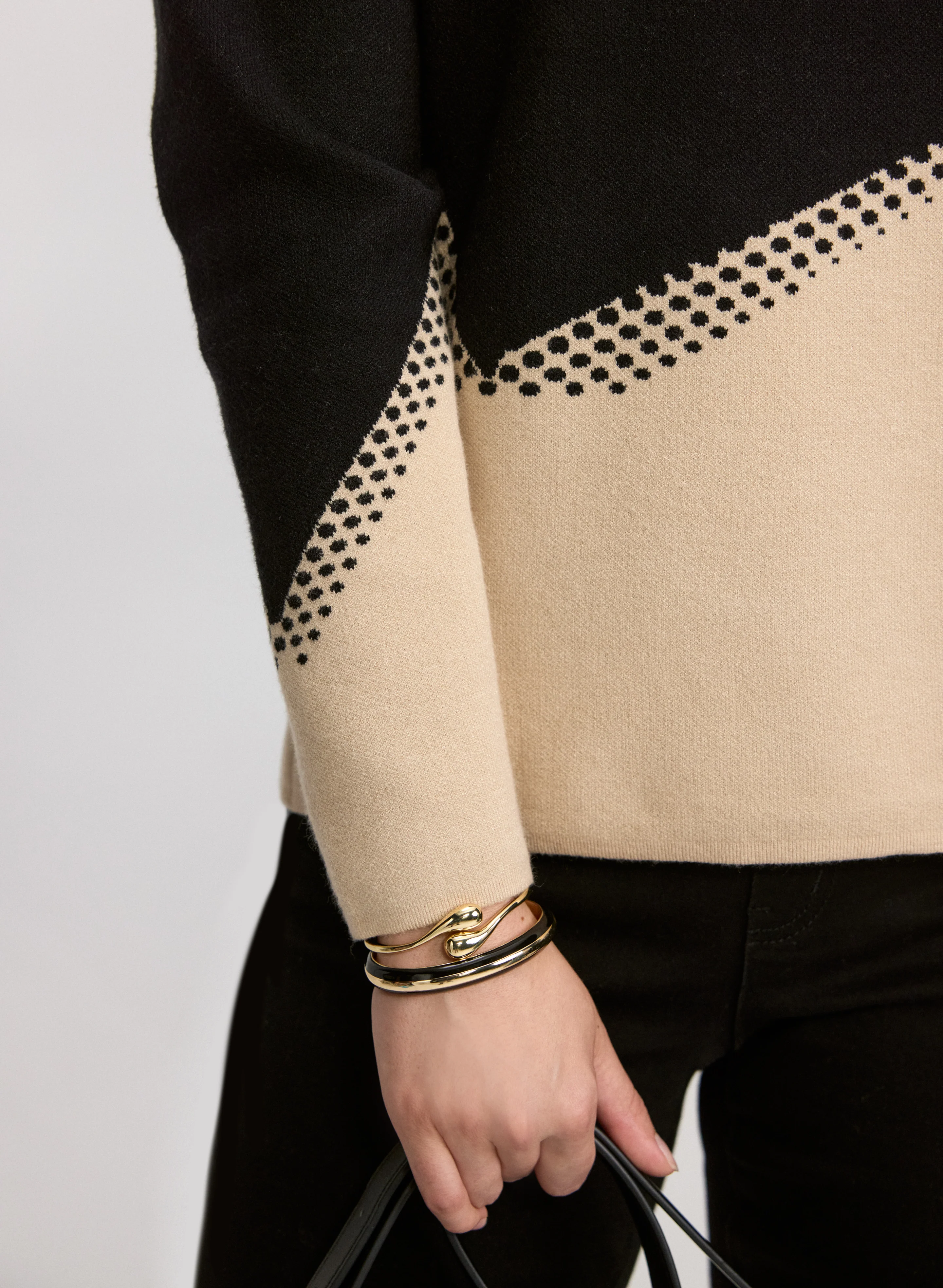 Colour Block Mock Neck Sweater - Image 5