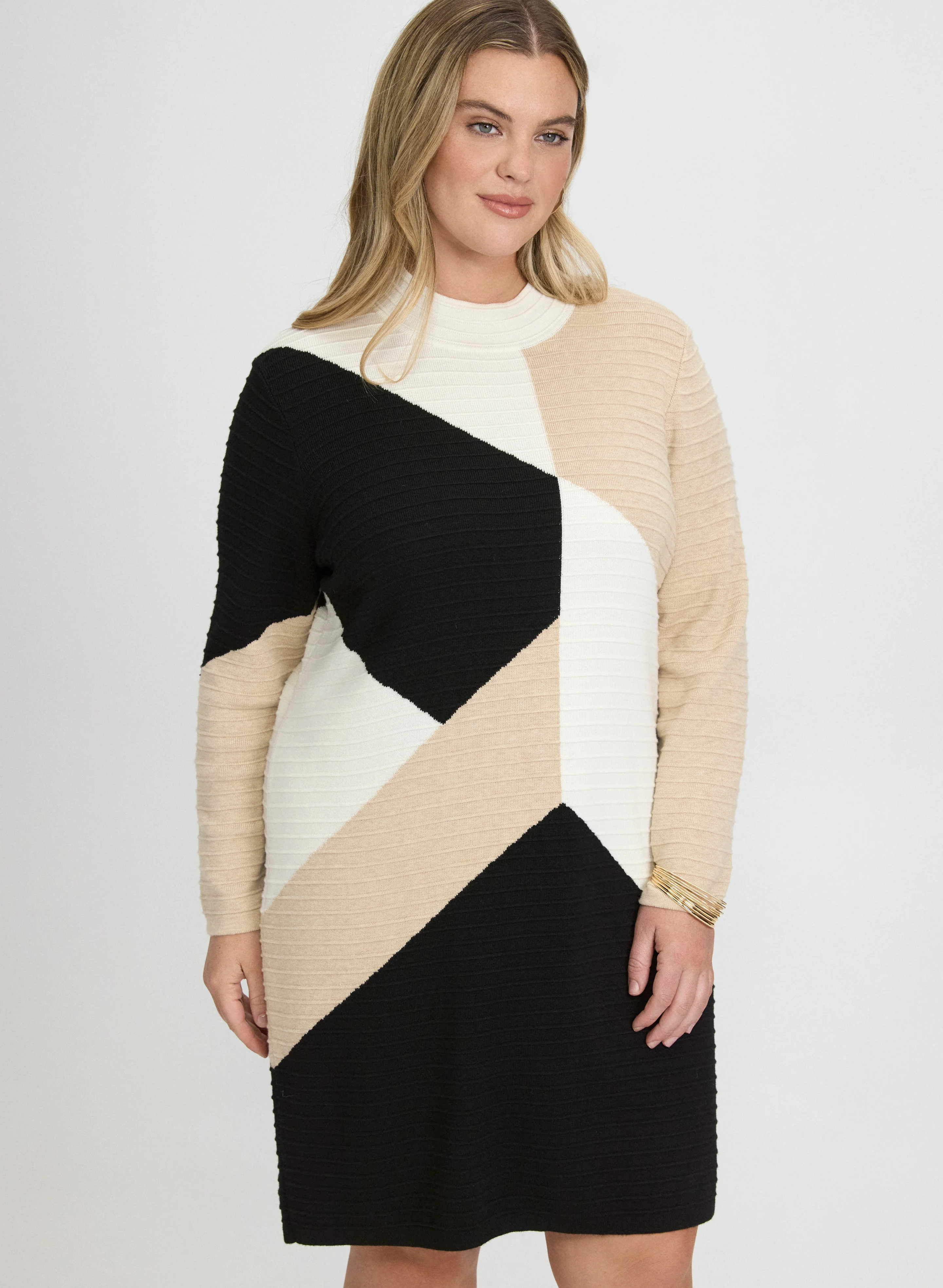 Colour Block Sweater Dress - Image 5